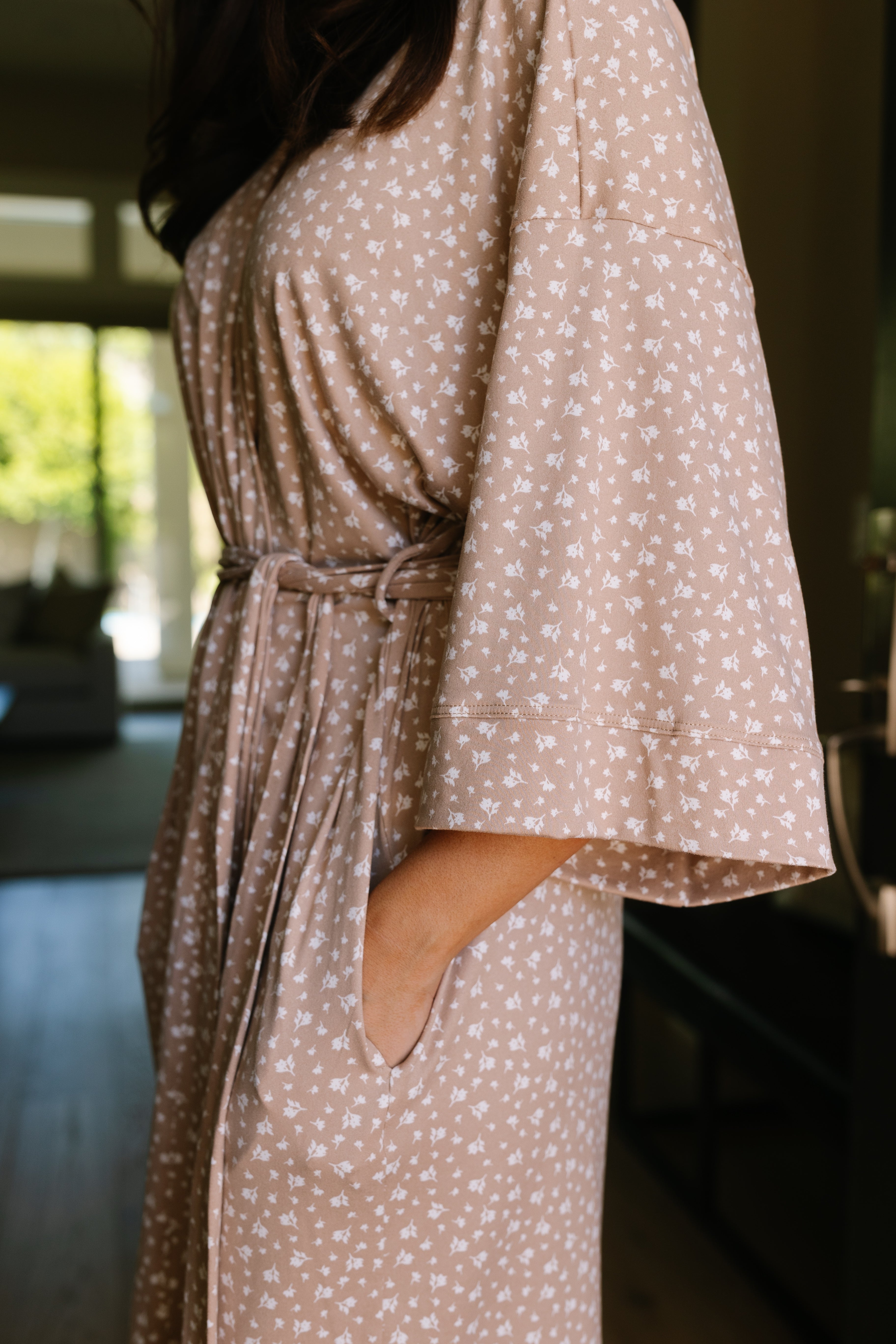 Make a Wish Soft Tan Robe - Cozy Plush Bathrobe for Women, Spa & Loungewear, Perfect for Relaxing at Home or After Shower