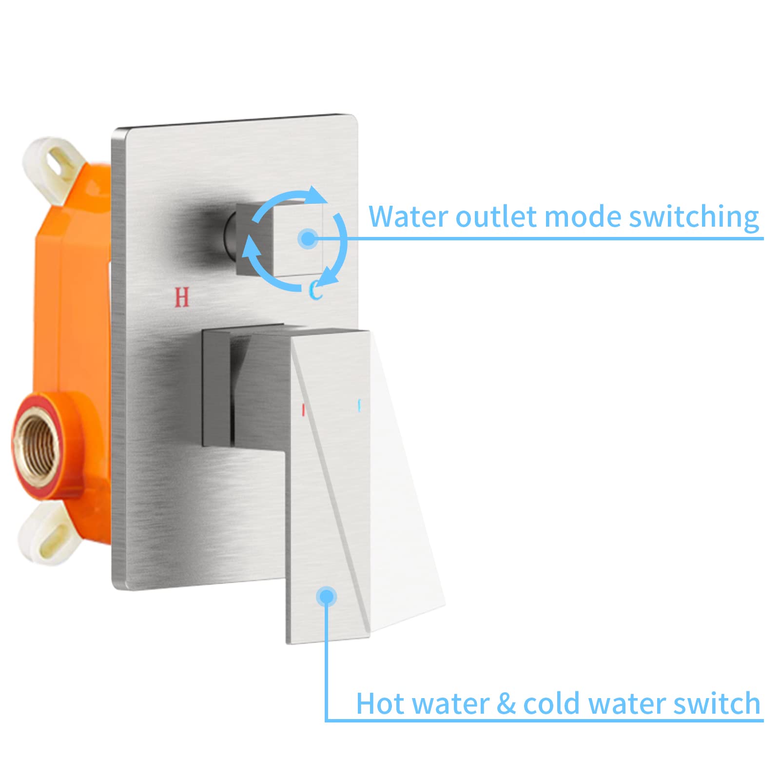 10 Inch Square Rainfall Shower System - Brushed Nickel Tub Shower Faucet Set with Handheld Sprayer, Waterfall Tub Spout & Pressure Balance Valve | Luxury Bathroom Upgrade for Spa-Like Experience