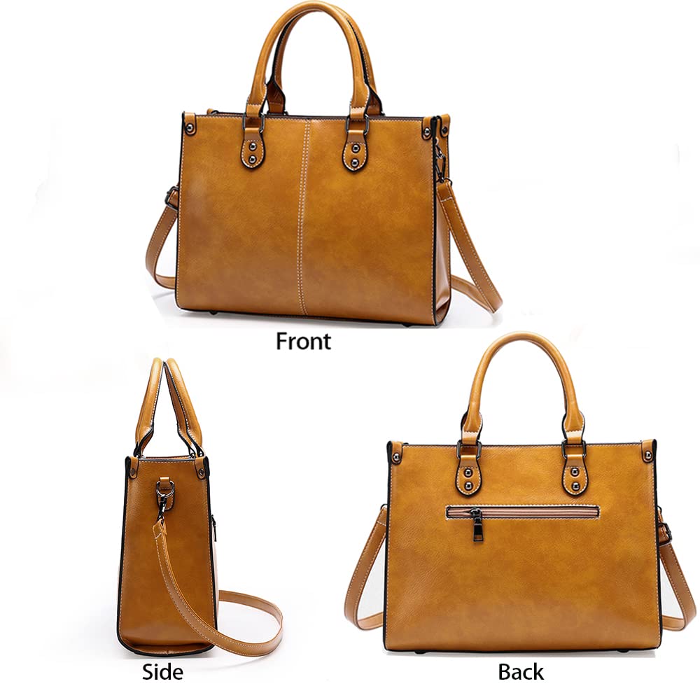 Stylish Leather Tote Bags for Women - Designer Top Handle Shoulder & Crossbody Messenger Bag for Office, Work & Travel | Perfect for Business, Commuting & Daily Use
