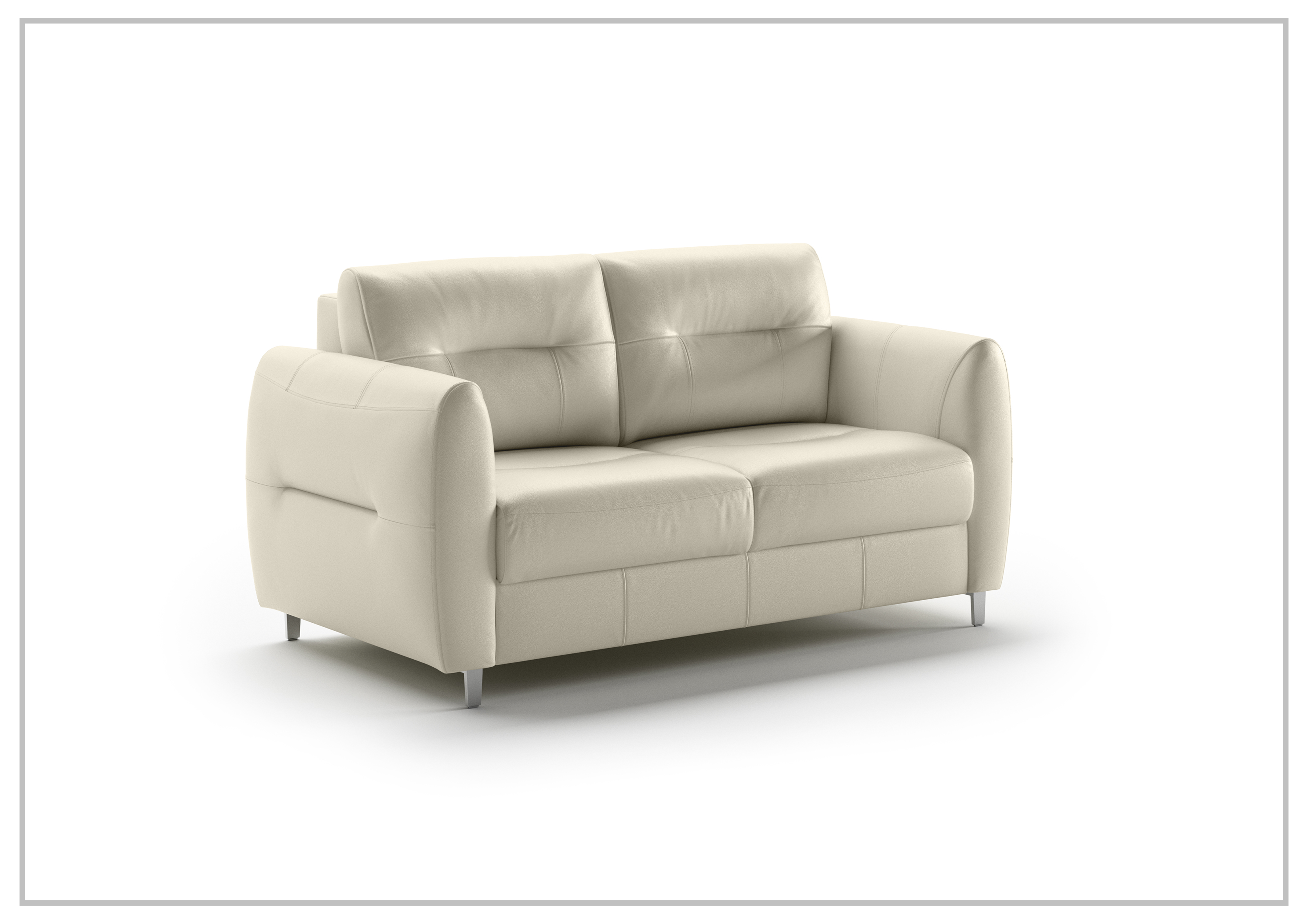 Luonto Jamie 2 Seater Leather Loveseat Sleeper Sofa Bed - Queen Size Convertible Couch for Small Spaces - Perfect for Living Room, Guest Room & Studio Apartments