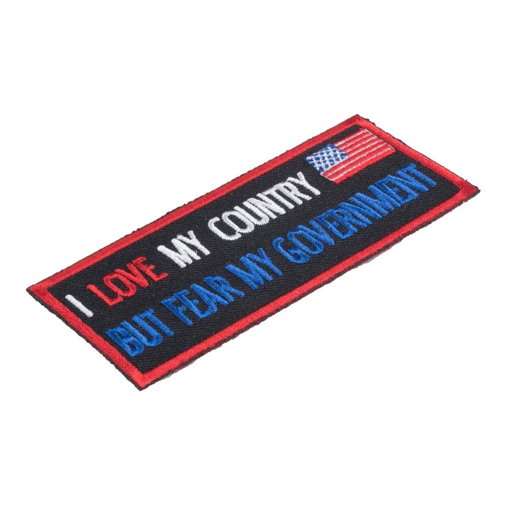 Patriotic 'I Love My Country Fear Government' Iron-On Patch - Political Statement Sew-On Badge for Jackets, Hats & Bags - Perfect for Protests, Rallies & Freedom of Speech Events