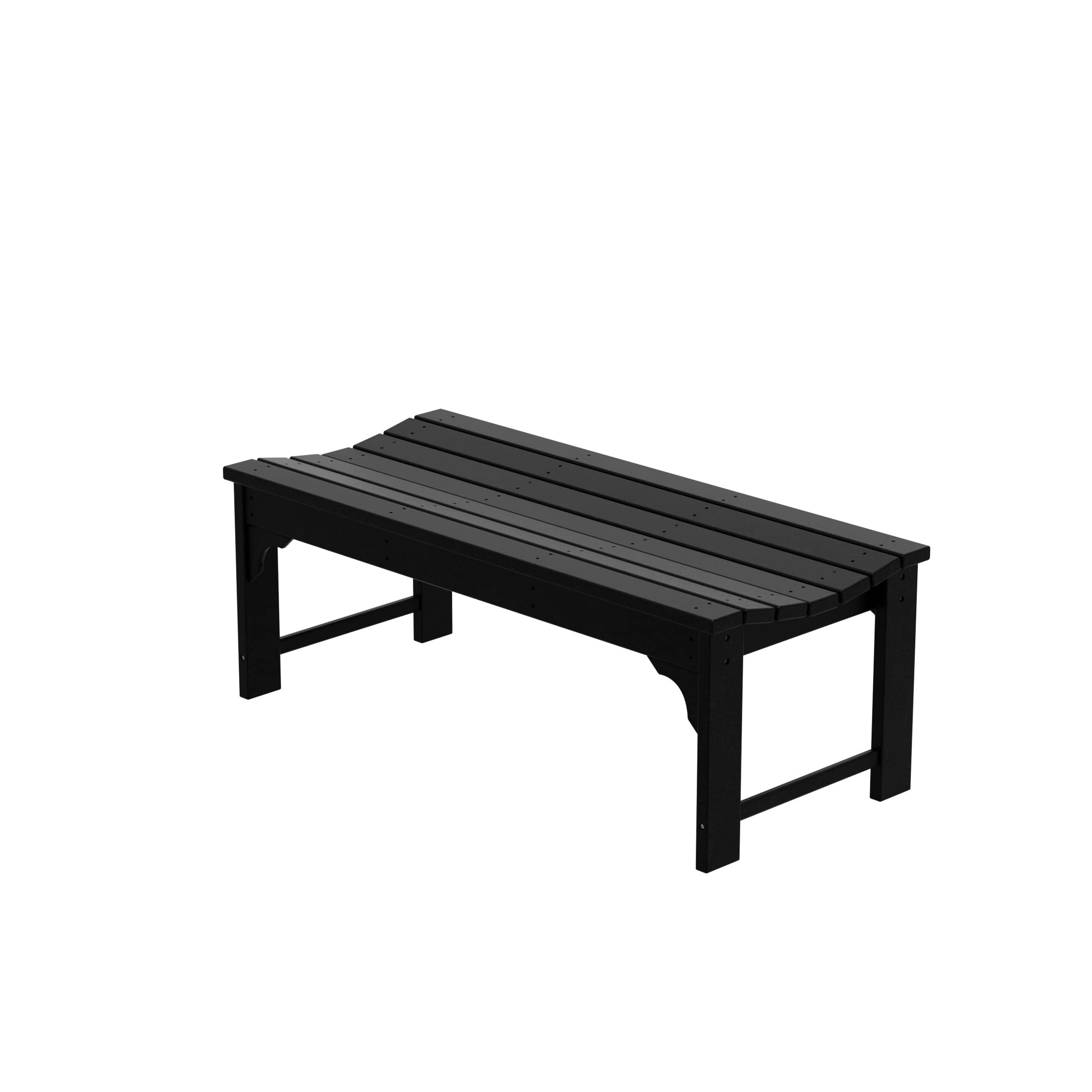 WestinTrends Malibu Outdoor Bench - All-Weather Resistant Poly Lumber Backless Patio Garden Bench with Adirondack Curved Design for Maximum Comfort (Black) - Perfect for Poolside, Garden, Deck, and Outdoor Relaxation