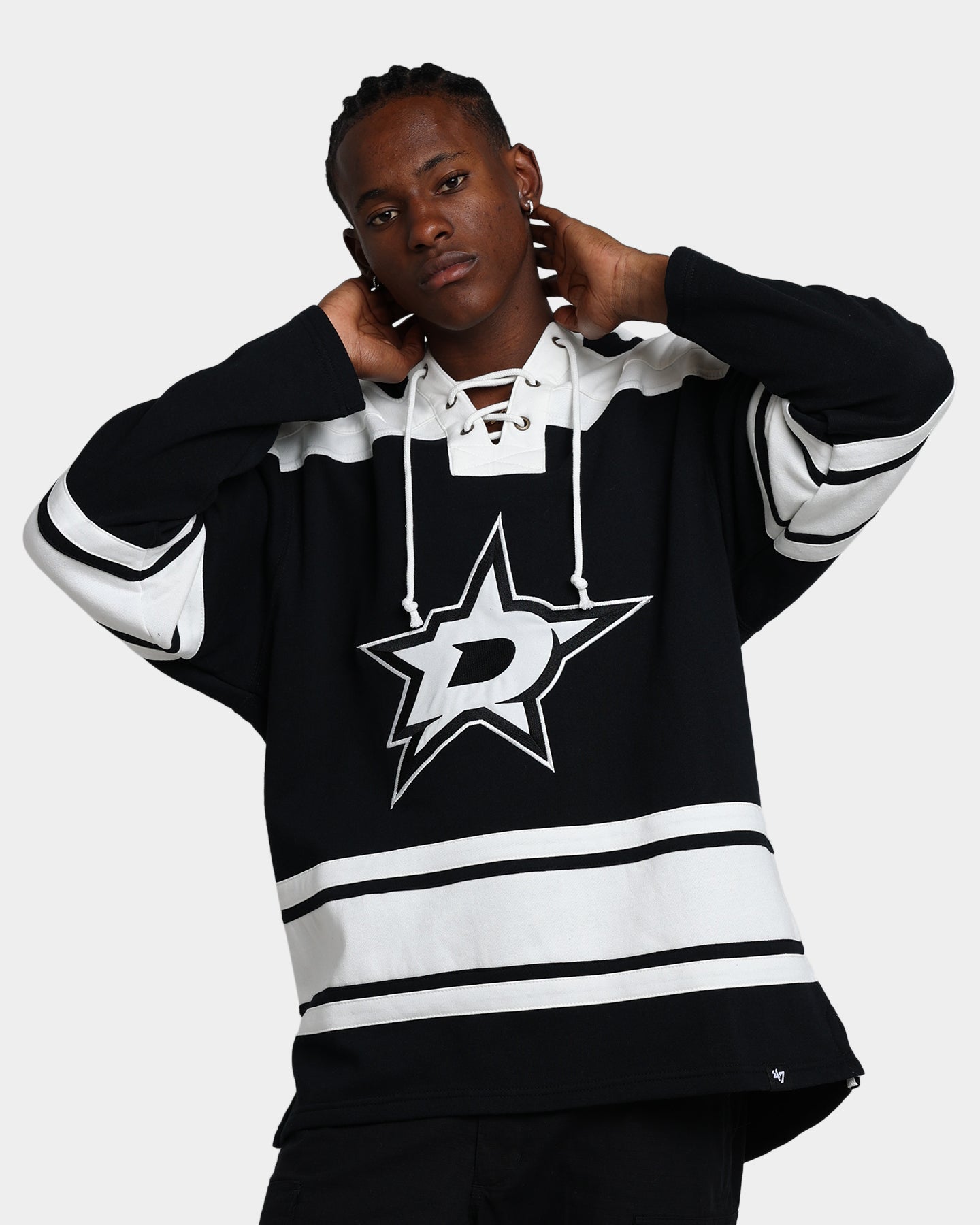 47 Brand Dallas Stars Superior Lacer Hoodie for Men - Jet Black NHL Hockey Fan Apparel - Perfect for Game Day & Casual Wear