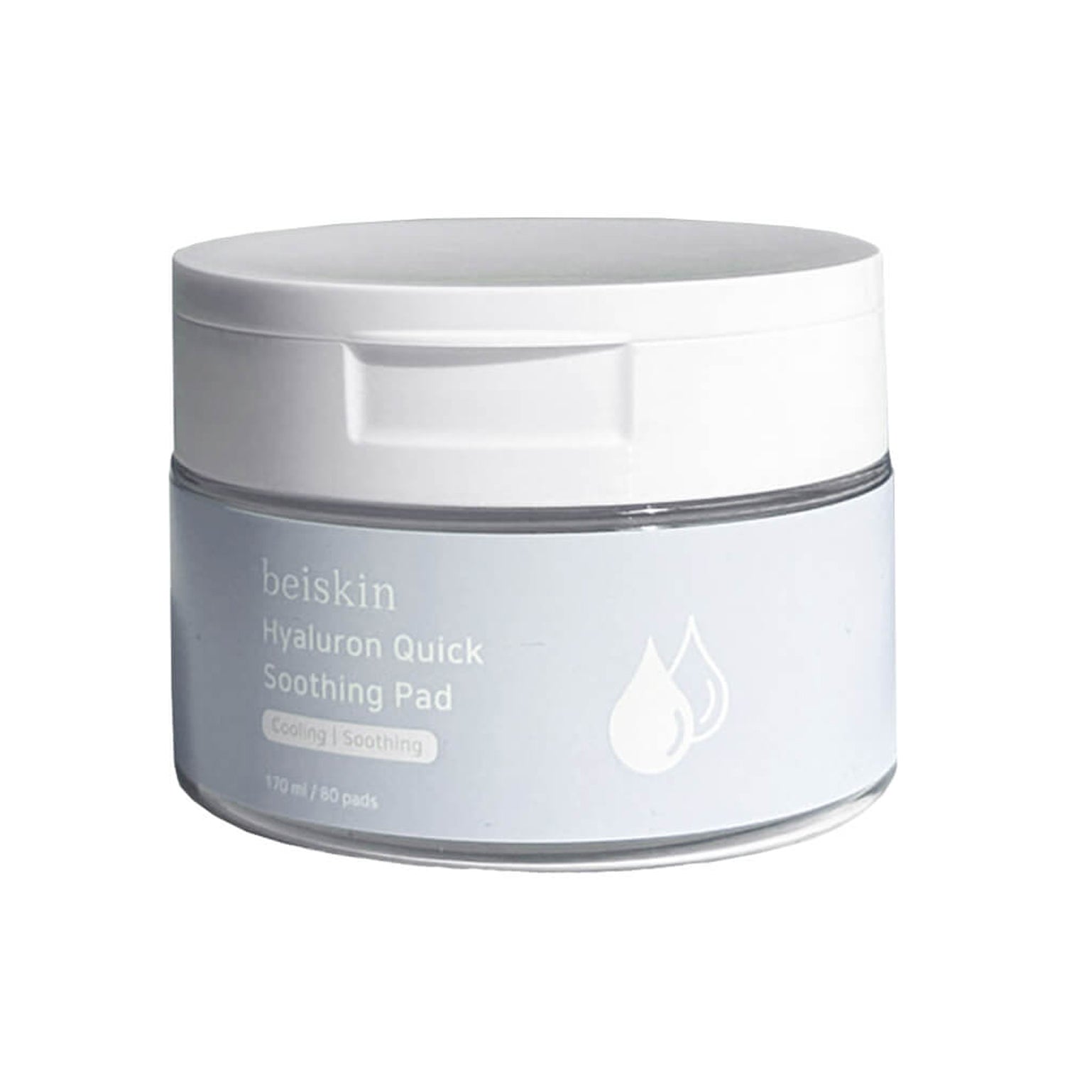 Beiskin Hyaluron Quick Soothing Facial Pads - 80 Pads (170ml) for Hydration & Calming Sensitive Skin | Perfect for Post-Workout, Travel & Daily Skincare Routine