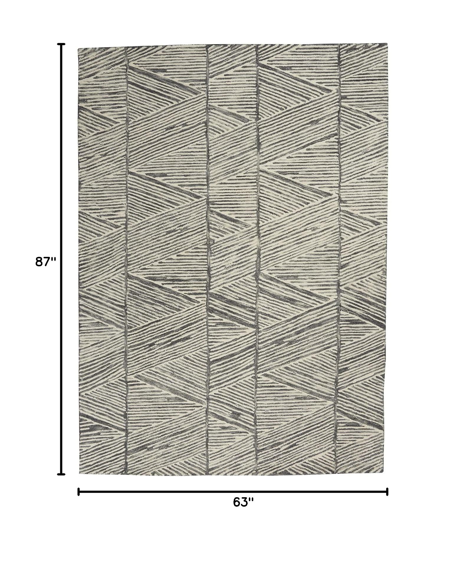 Nourison Vail Abstract Grey/White 5'3