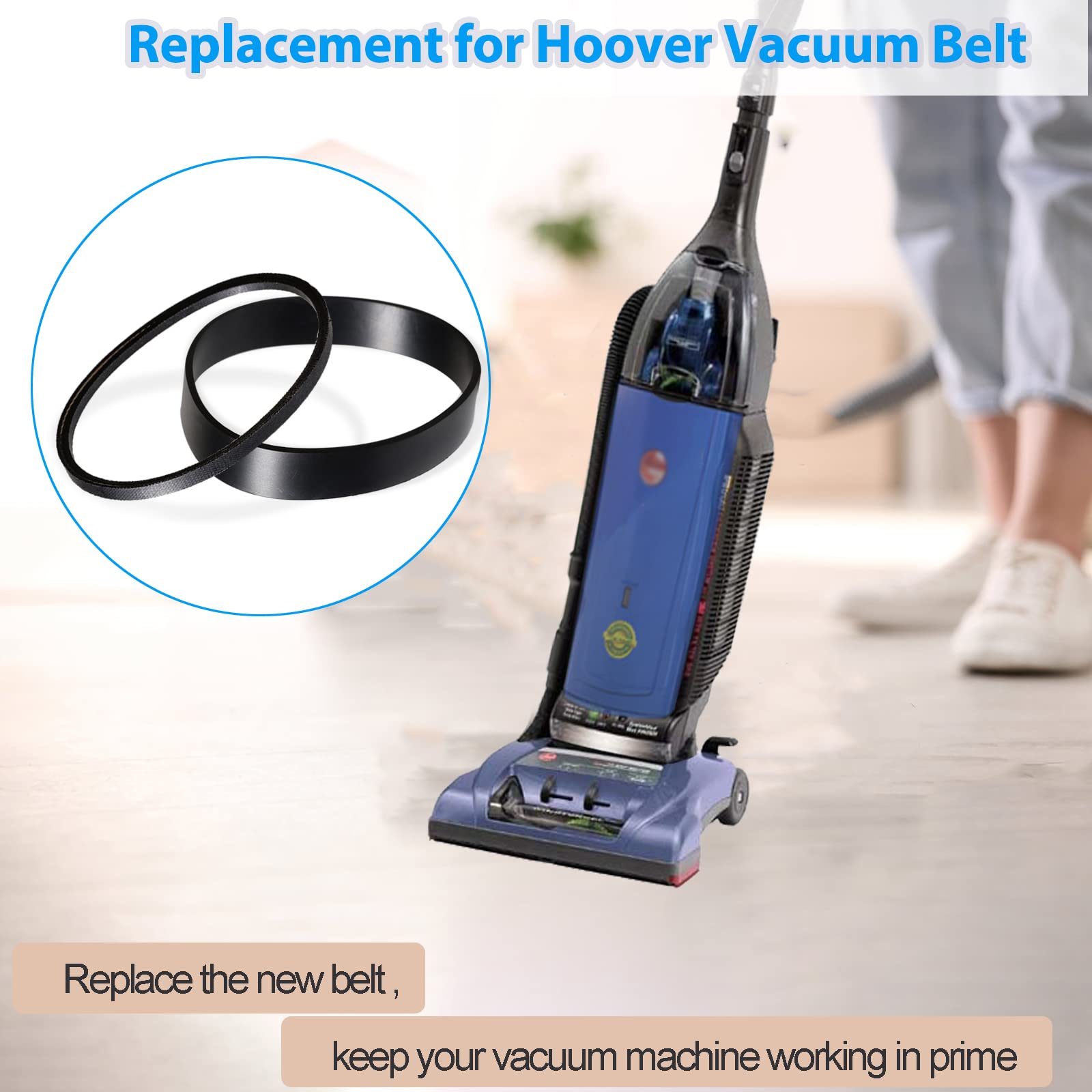 Hoover Self-Propelled Windtunnel Vacuum Cleaner Belts Replacement - Compatible with Models U6485900, U6439900, U6454900, U6630900 Series - Replaces Parts 38528034 & 38528035 - Perfect for Home Cleaning and Maintenance