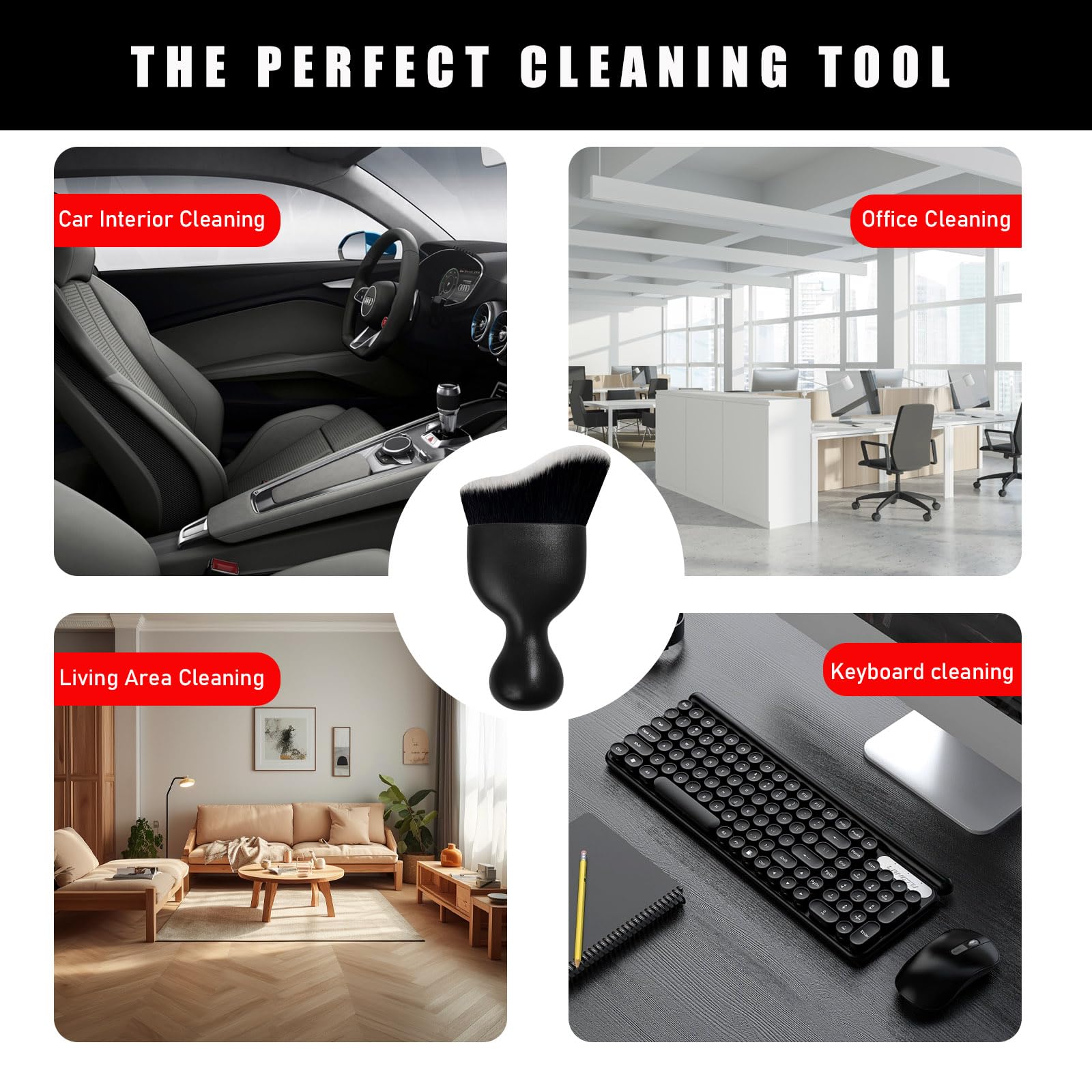 2PCS Soft Car Dust Brush - Scratch-Free Auto Detailing for Dashboard & Vents
