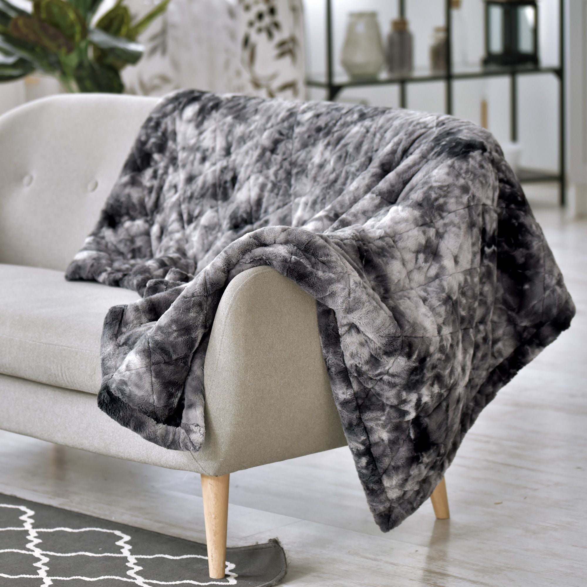 Soft Hug Me Faux Weighted Throw Blanket for Adults - Anxiety Relief & Stress Reduction - Perfect for Couch, Bed, and Relaxation