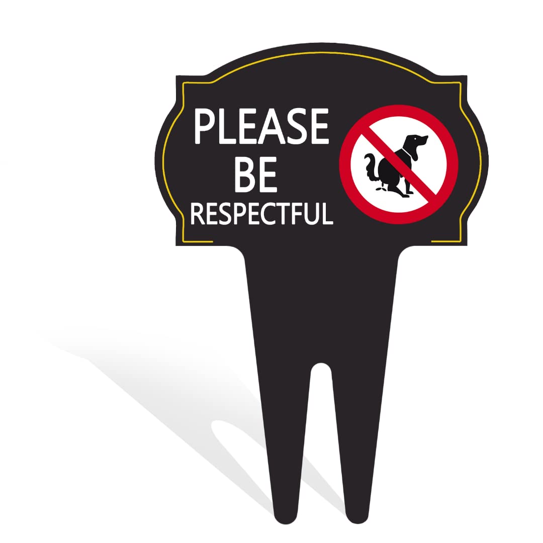 Durable Metal 'Don't Poop in My Yard' Dog Sign with Stake - Funny & Respectful Yard Decor for Pet Owners - Perfect for Lawns, Gardens & Driveways