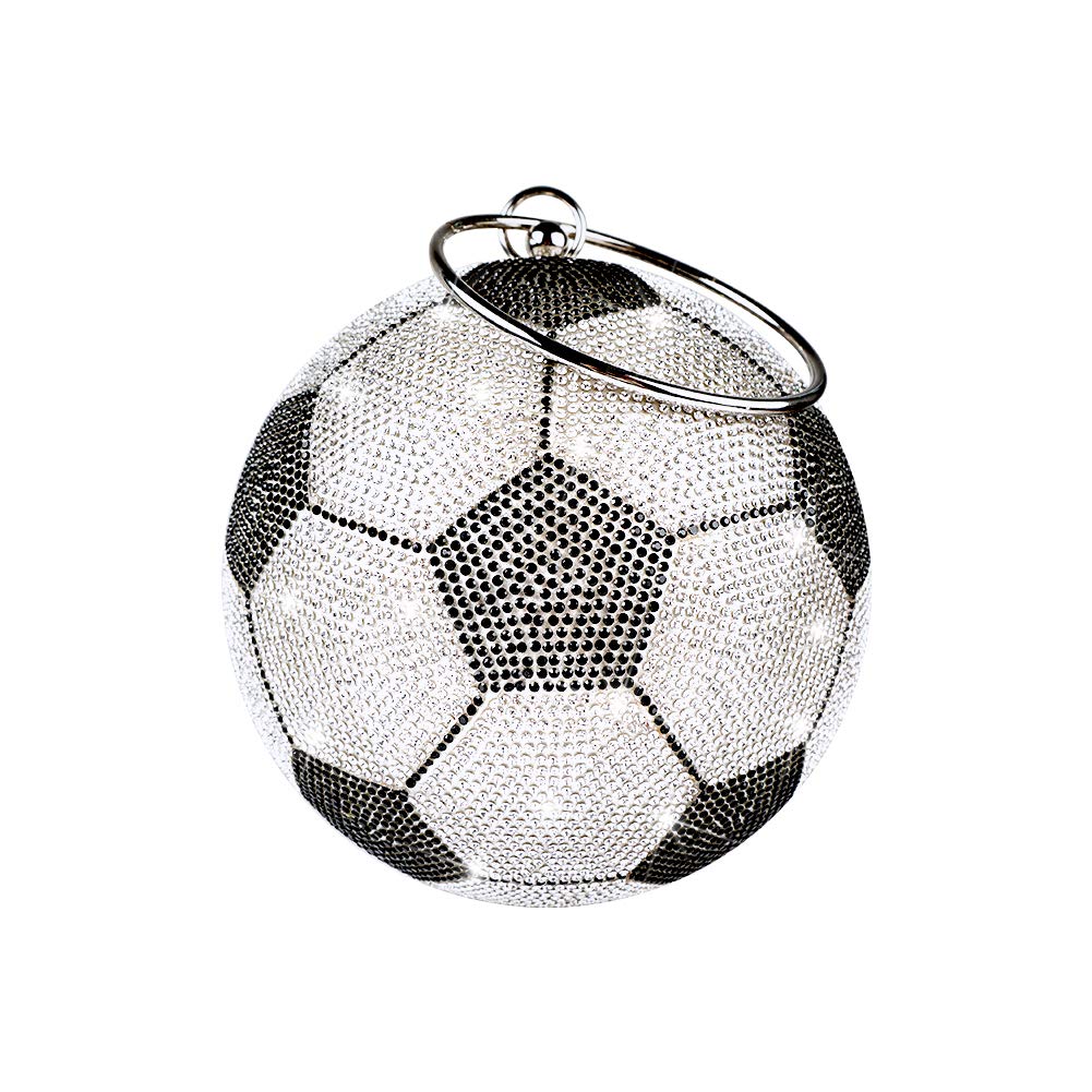 GripIt Women's Bling Basketball Purse with Diamond Accents - Sparkly Round Ball Crystal Clutch Handbag for Women, Gold Wristlet Evening Bag - Perfect for Parties, Prom, Date Night & Basketball Games