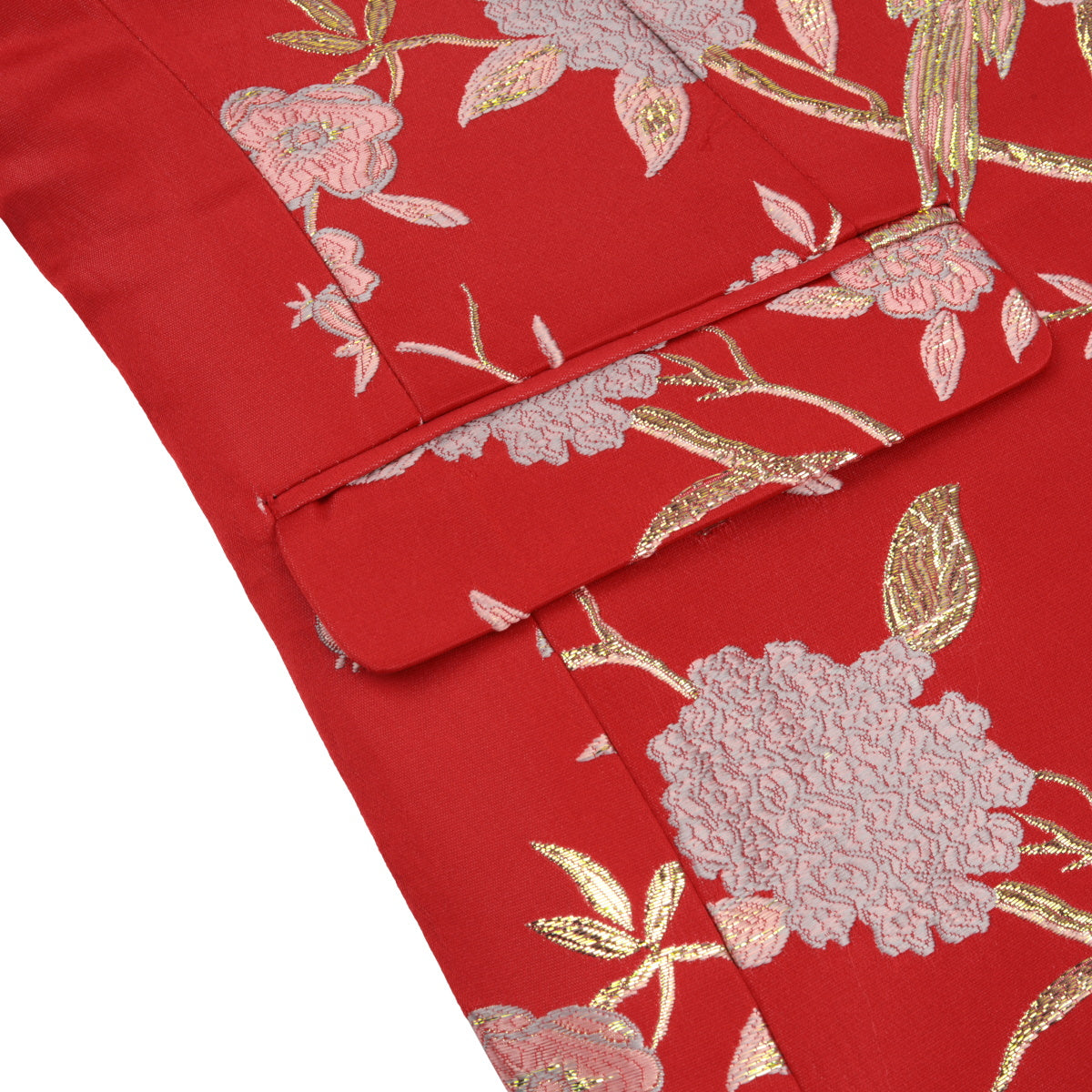 Stylish Men's Red Embroidered Blazer with Notched Lapel & Single Button Closure - Perfect for Weddings, Business Meetings & Formal Events
