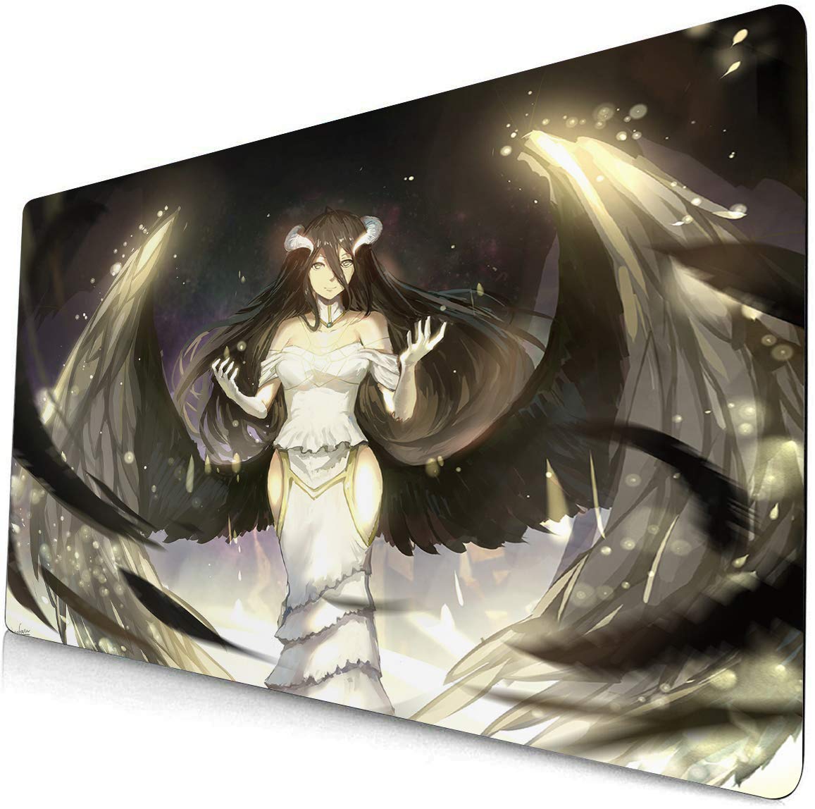 Premium Anime Gaming Desk Mat - Large Non-Slip Keyboard and Mouse Pad with Albedo Overlord Design for PC, Computer, Office Work & Gaming (5mm Thick)