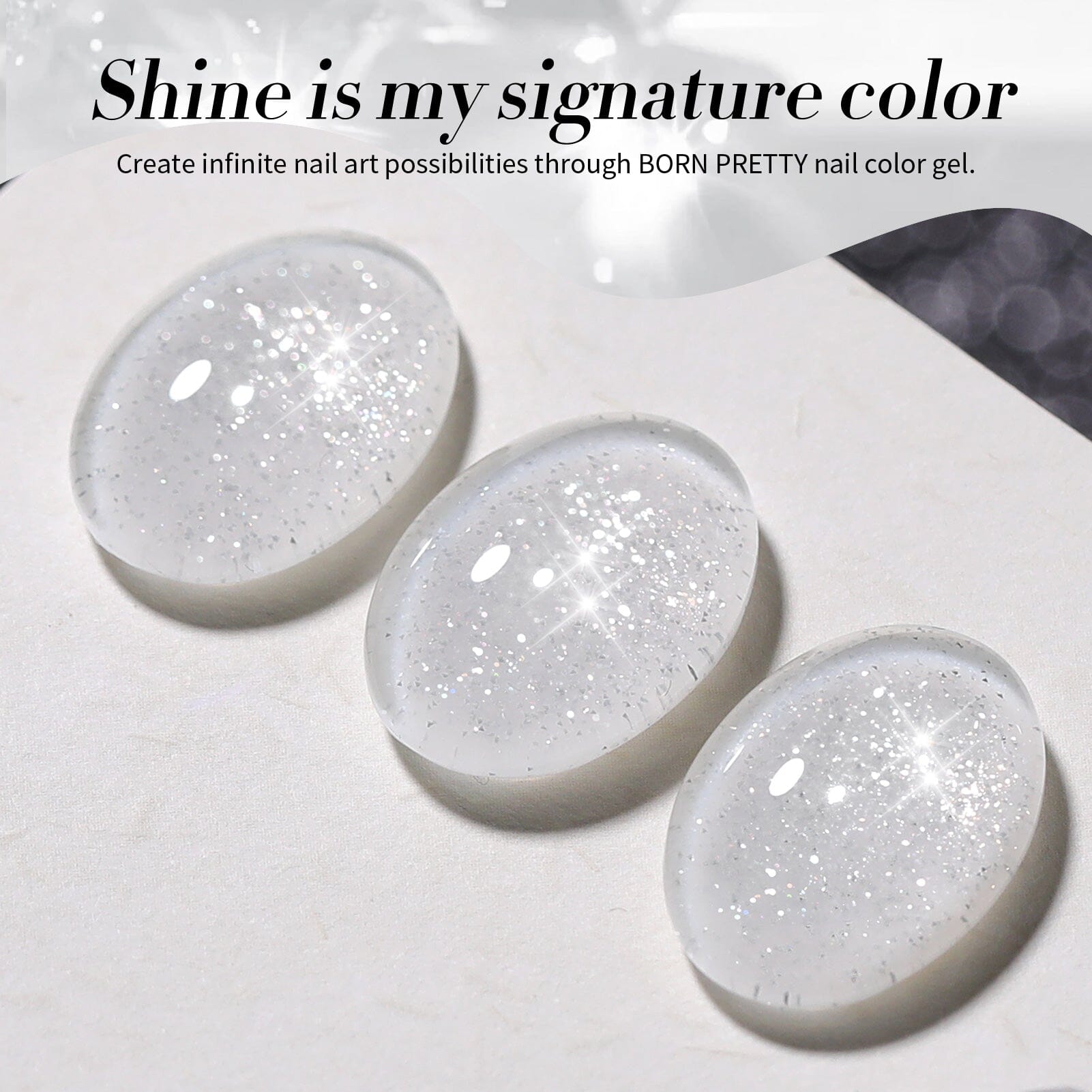 White Reflective Glitter Gel Nail Polish - SZ12 Milky Melee 15ml for Long-Lasting Manicures | Perfect for Nail Salons, Home Use & Special Occasions