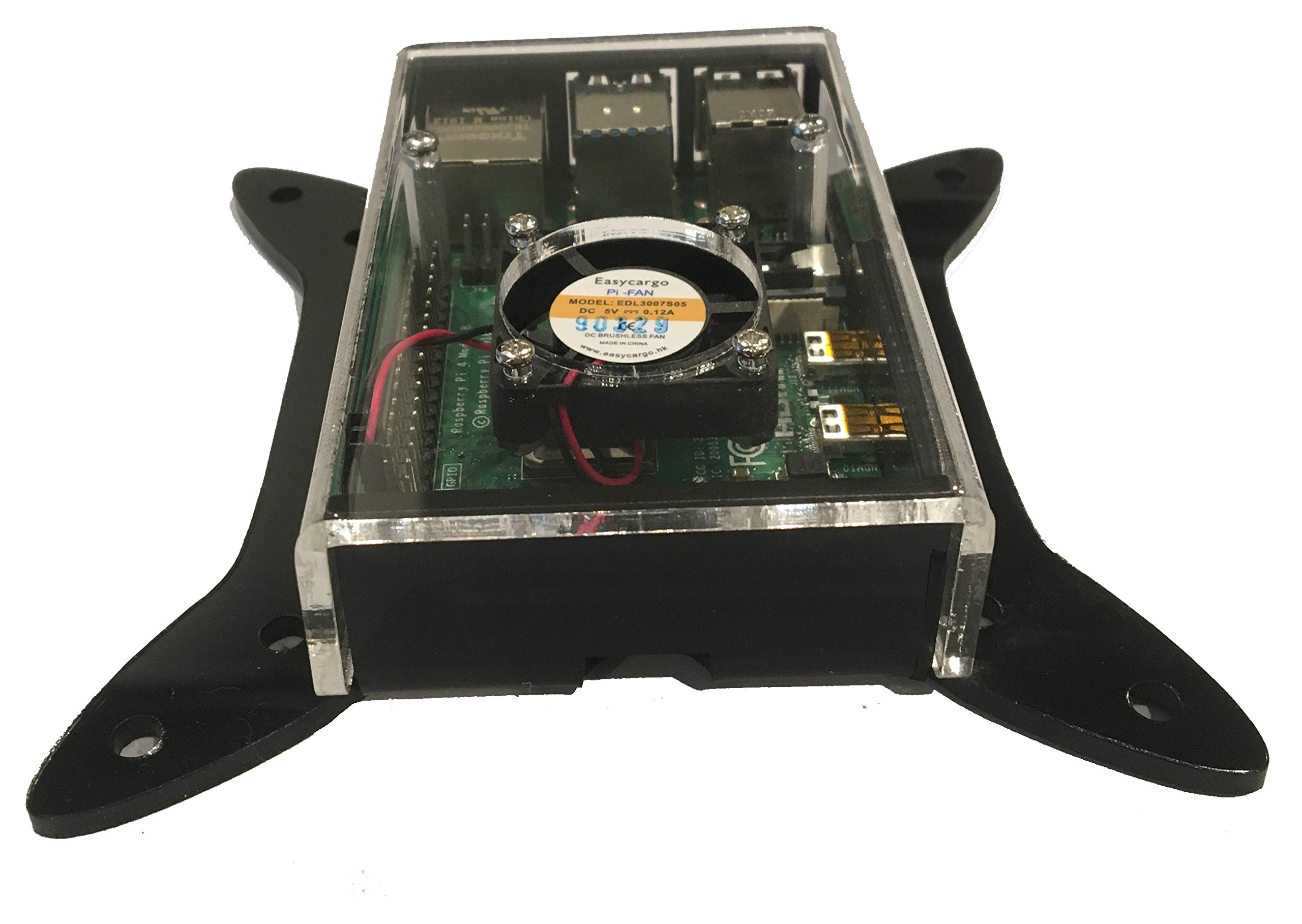 Universal VESA Mount Case for Raspberry Pi 4 with Cooling Fan - Perfect for DIY Projects, Home Automation & Digital Signage Displays