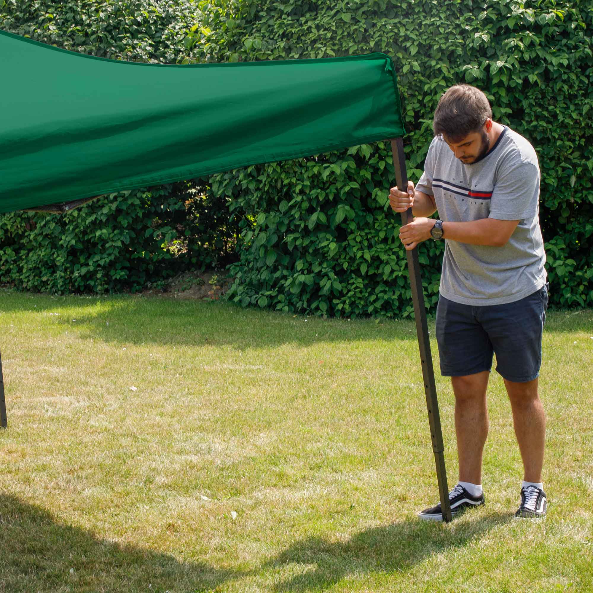 Premium 2x2m Pop Up Gazebo with Water Resistant Canopy - Includes Carry Bag, Stakes & Weight Bags - Dark Green (DG128) - Perfect for Backyard BBQs, Camping Trips and Outdoor Events