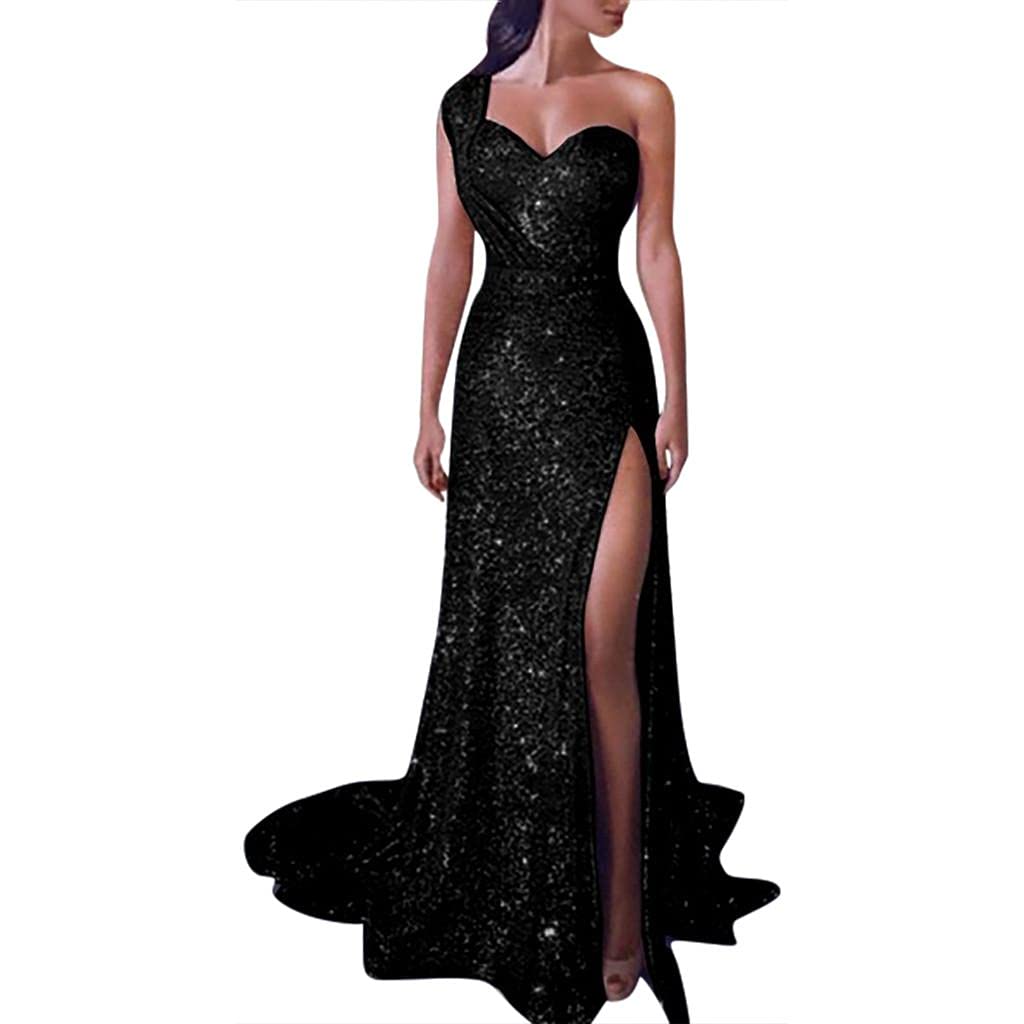 Elegant Women's Sequin Cutout Formal Evening Dress - Sleeveless Side Split Maxi Gown for Wedding Guest, Cocktail Party & Prom | Perfect for Special Occasions & Night Out