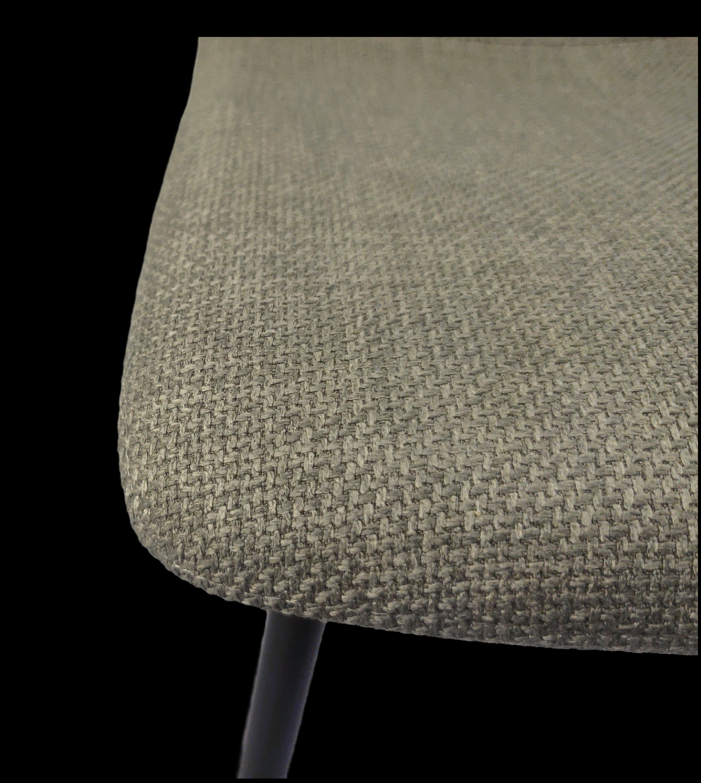 Modern Upholstered Dining Chairs Set of 4 - Grey Linen Cushion with Sturdy Black Metal Legs for Kitchen, Dining Room & Breakfast Nook - Comfortable & Stylish Seating for Family Meals, Entertaining & Small Spaces