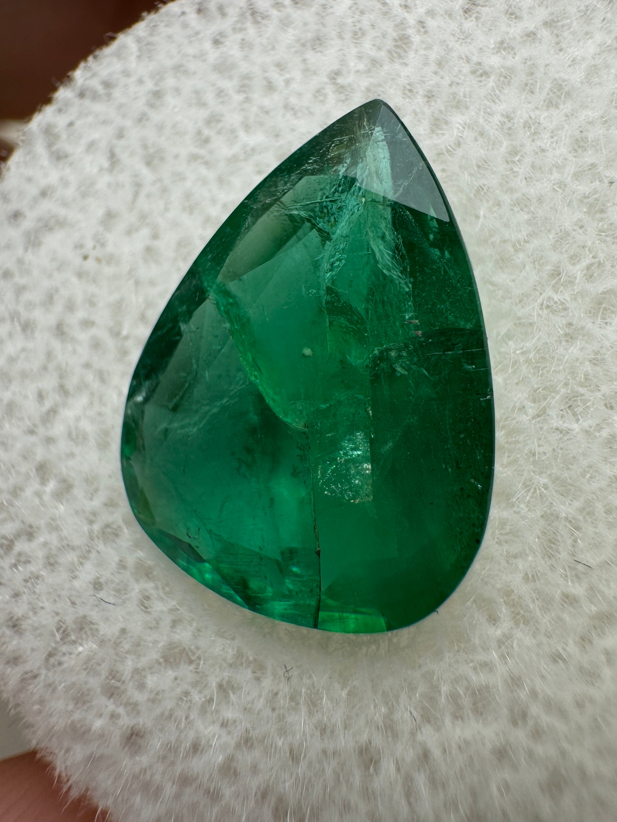 3.78 Carat 14x10mm Deep Green Natural Loose Zambian Emerald Pear Cut Gemstone for Jewelry Making, Engagement Rings & Luxury Gifts