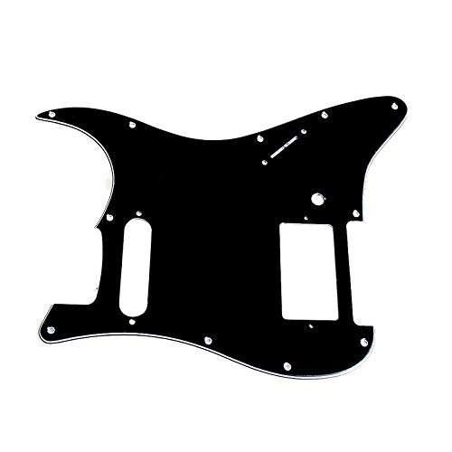 3-Ply Black Guitar Pickguard for Fender Stratocaster HS - Replacement Pickguard for Single Coil Strat - Durable Guitar Accessories for Musicians & DIY Guitar Repair