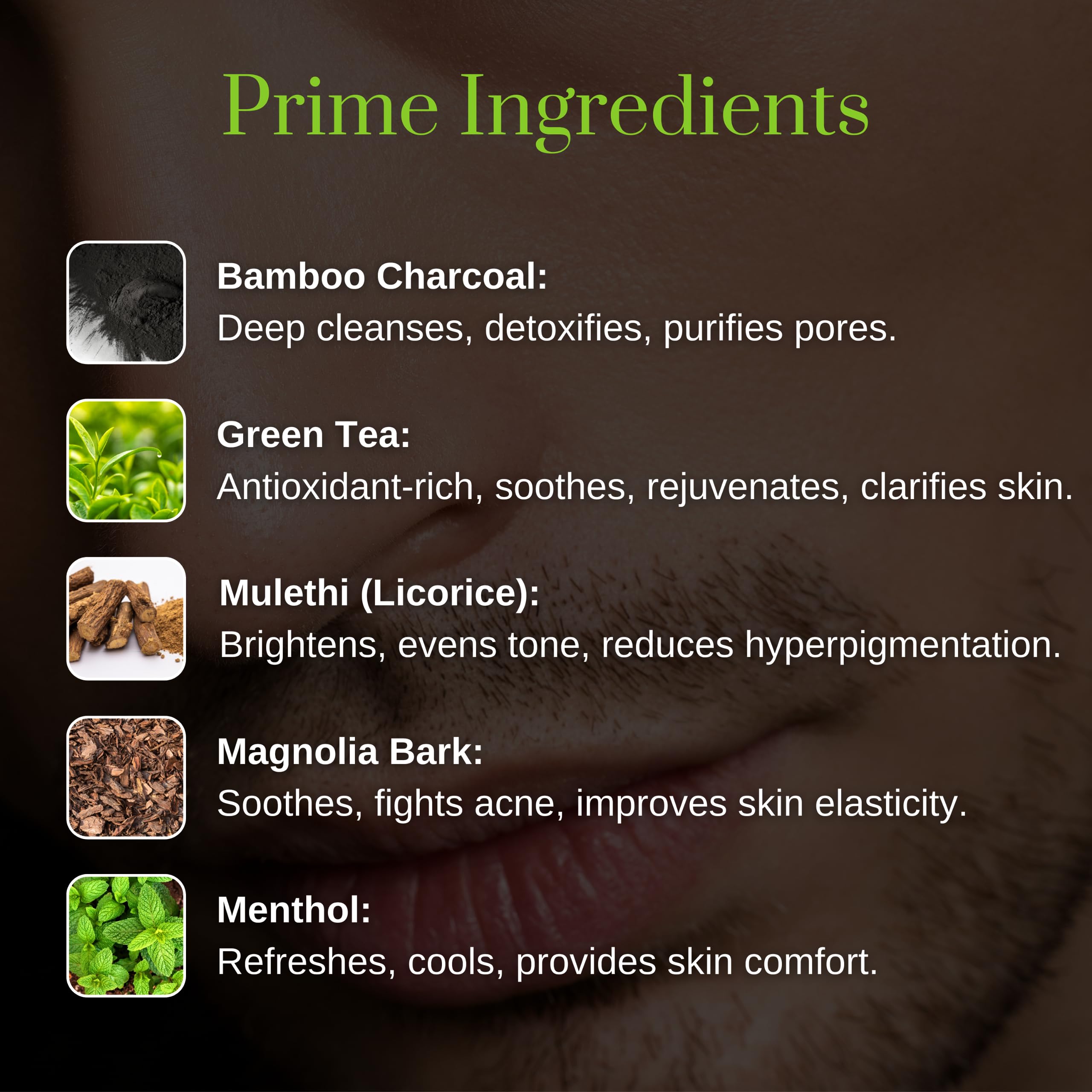 Charcoal Face Wash for Oily Skin - Deep Cleansing, Tan Removal & Anti-Pollution - Green Tea & Menthol Infused - 100ml - Suitable for Men & Women - Perfect for Daily Skincare Routine & Post-Workout Refreshment