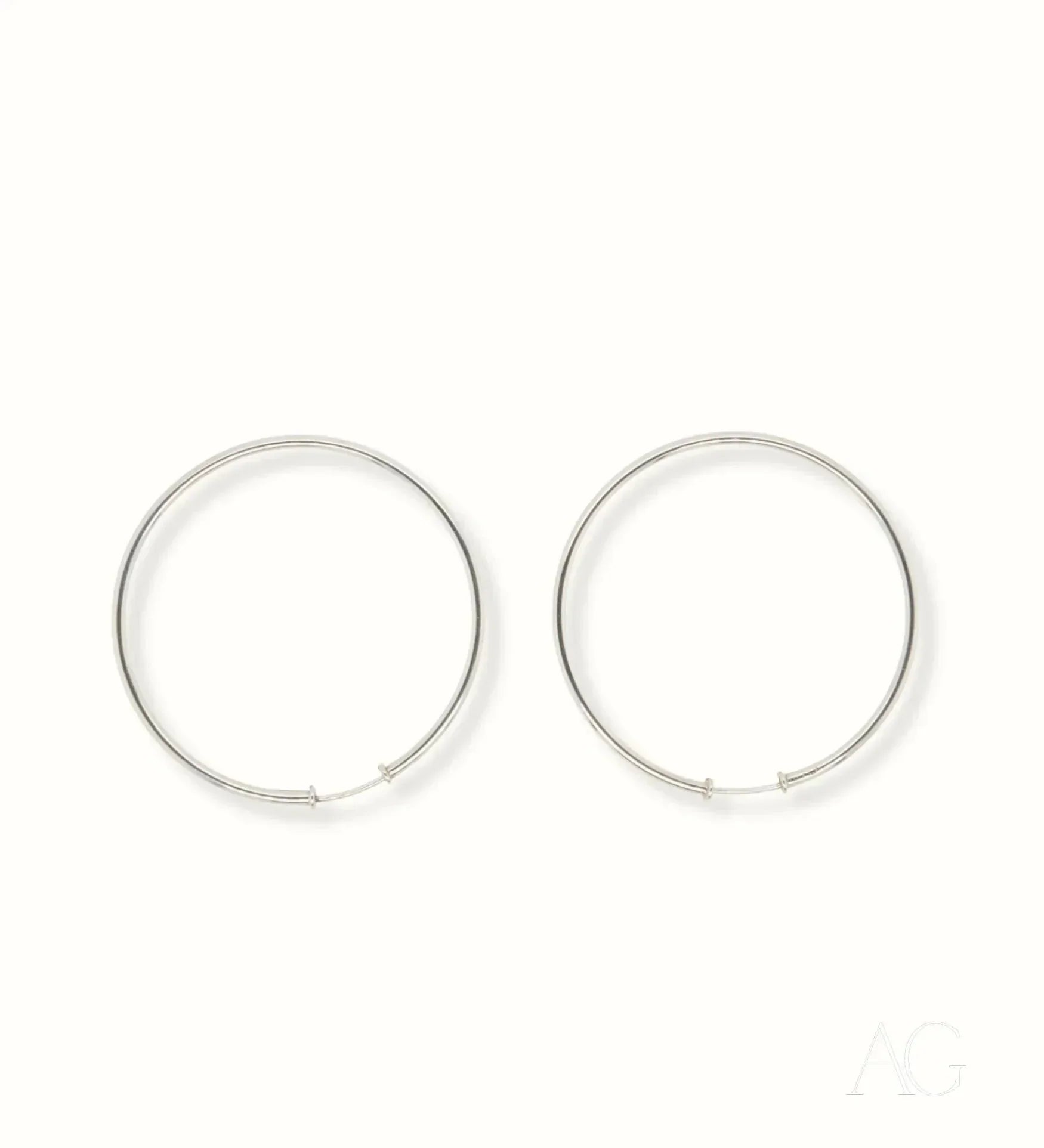 18K White Gold Hoop Earrings for Women - Luxury Diamond-Cut Hoops - Perfect for Weddings, Parties & Everyday Elegance