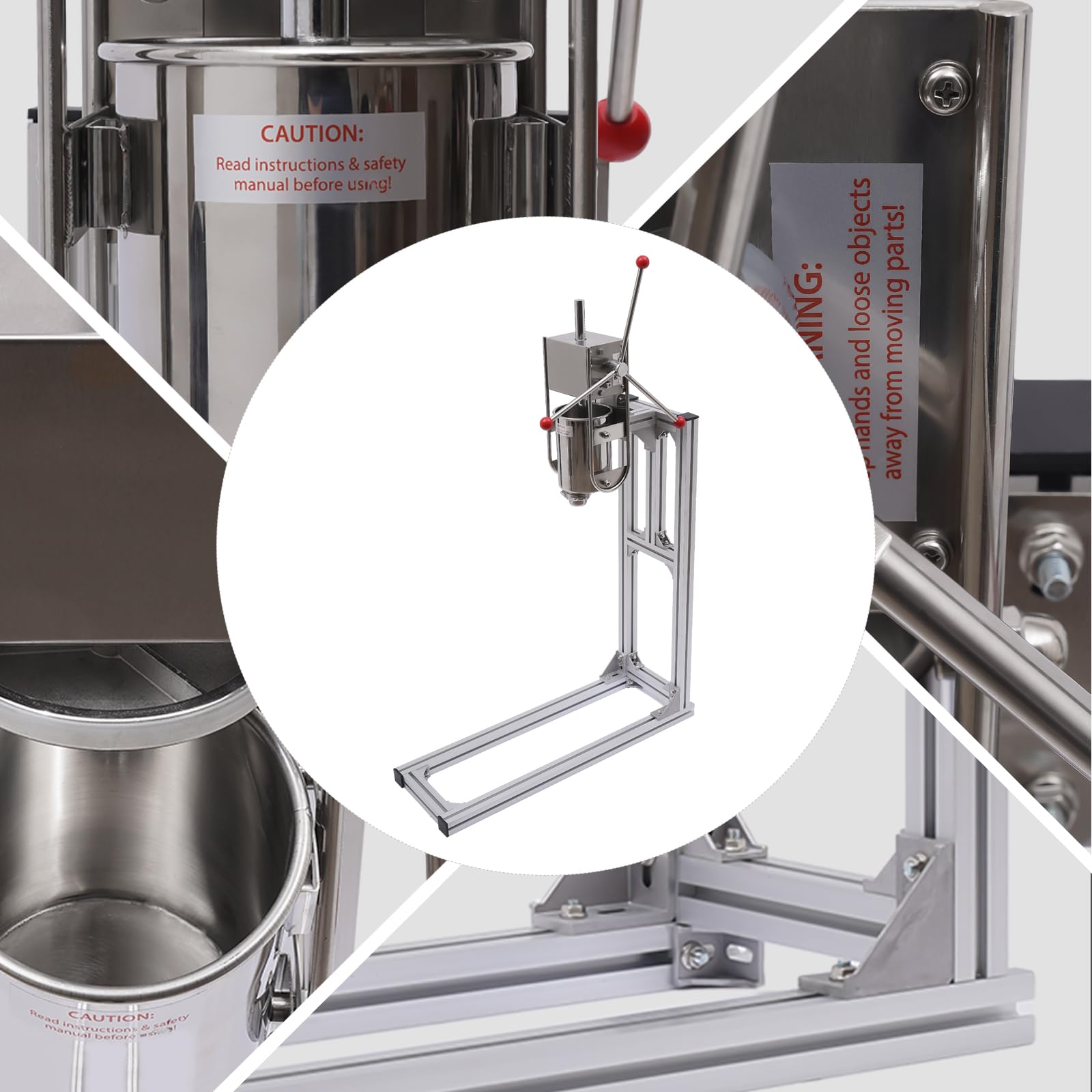 Professional Stainless Steel Commercial Churro Maker Machine - 3L Vertical Hand Crank Manual Churros Filling Equipment for Spanish Donuts | Perfect for Restaurants, Bakeries, Cafes, Food Trucks & Home Use