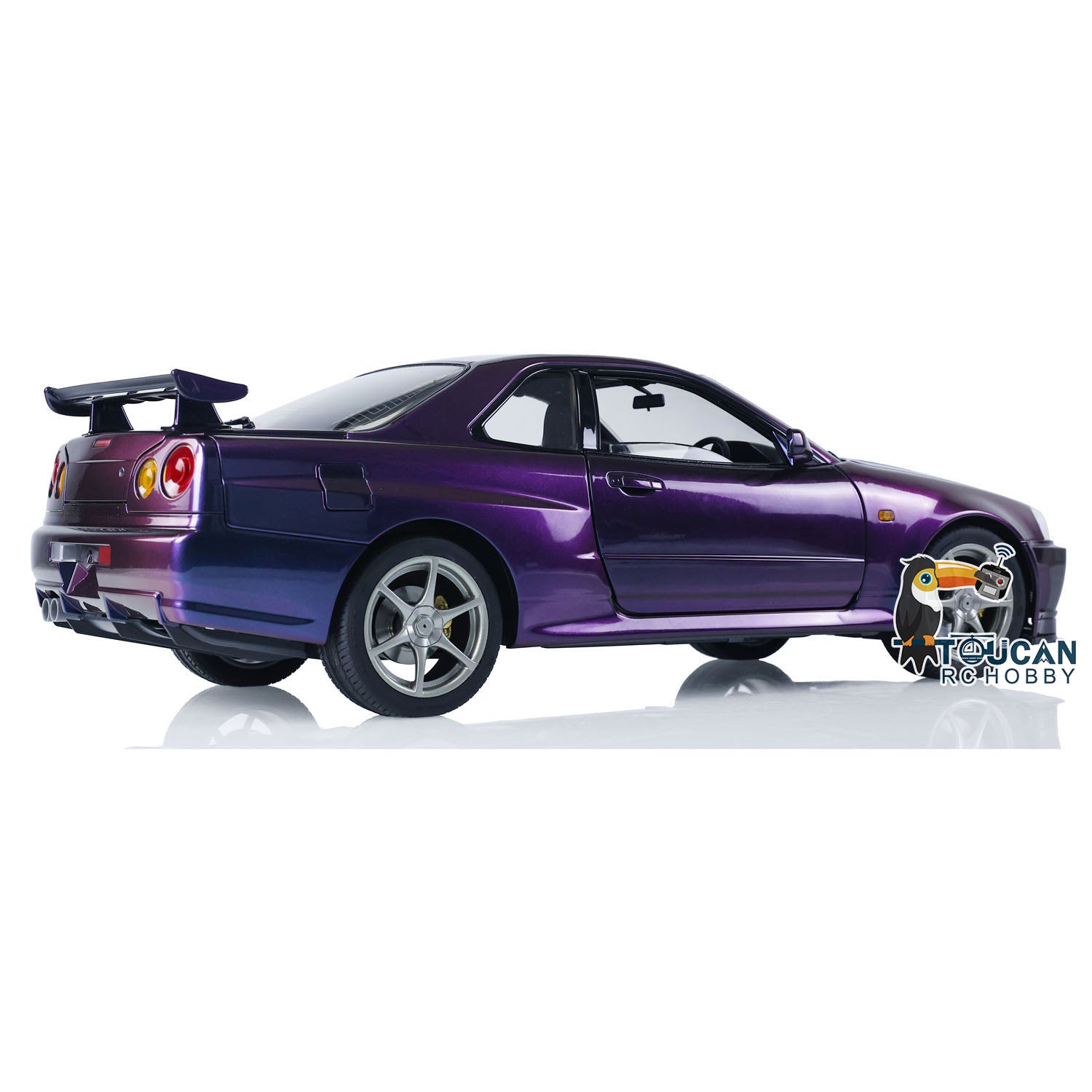 1/8 Scale Metal 4WD RC Racing Car - 4x4 Radio Controlled Drift Vehicle Model with High Speed, Light & Sound Effects (Ready-to-Run R34 Style) - Perfect for Indoor/Outdoor Racing, Drifting & Hobby Enthusiasts