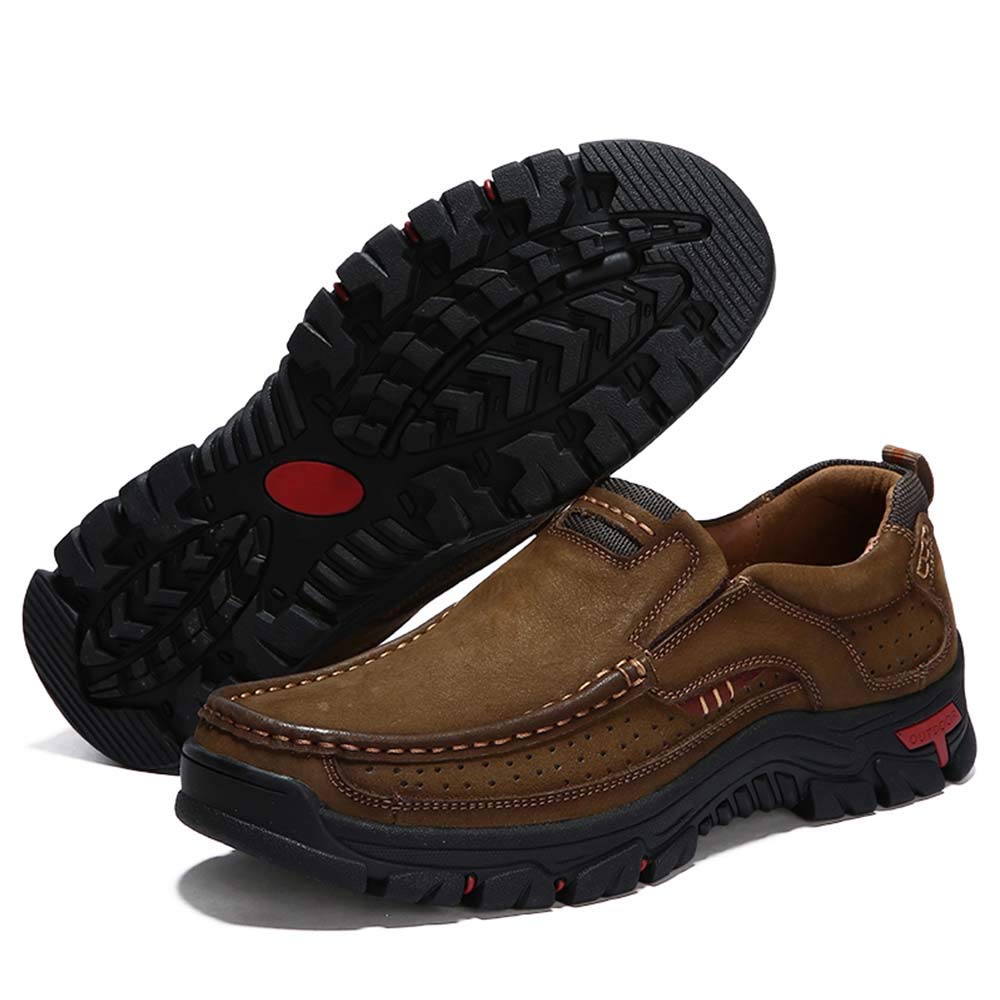 **Men's Leather Walking Shoes - Lightweight Breathable Slip-On Loafers for Casual, Business & Office Wear | Comfortable Dress Shoes for Work & Daily Use**