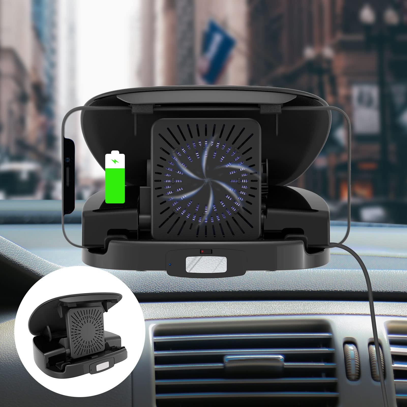 RRETECK Wireless Car Phone Holder with Auto-Sensing Dashboard Mount, 10W Fast MagSafe Charging - Slip-Free Phone Stand for iPhone, Samsung, Google Pixel (Perfect for Commuting, Road Trips & GPS Navigation)