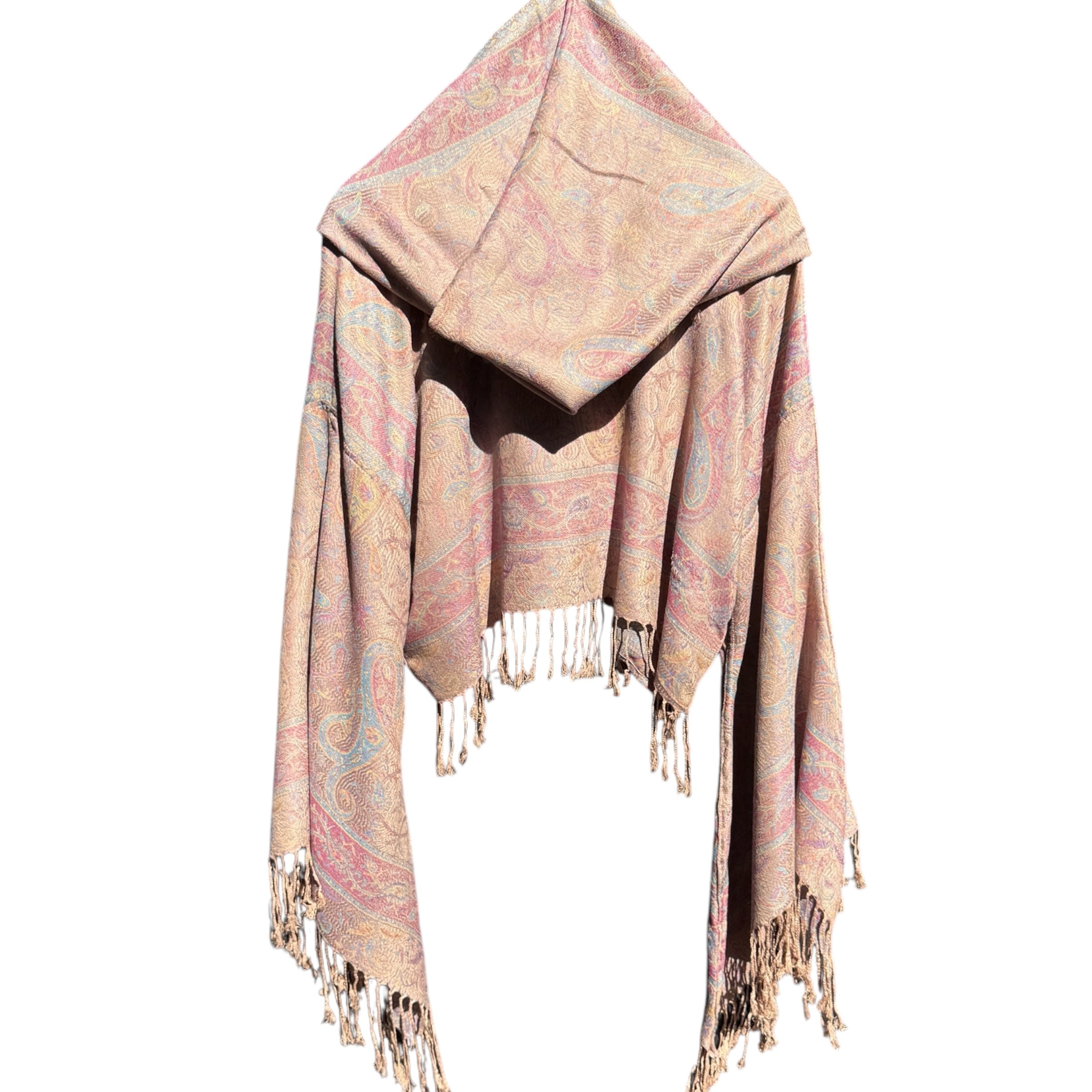 Butterfly Bell Pashmina Top - Flowy Boho Paisley Print Desert Scarf for Women | Perfect for Beach Cover-Up, Festival Outfits & Layering