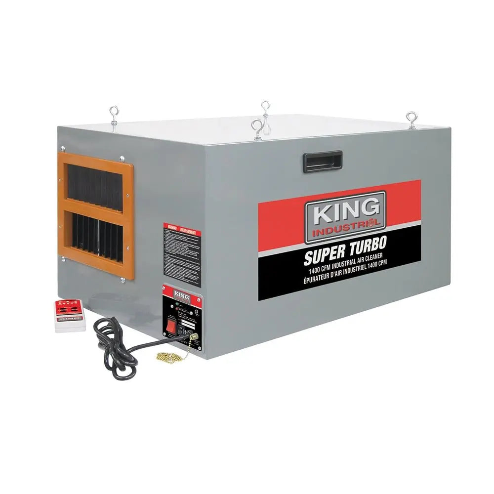 King Canada KAC 1400 1400 CFM Industrial Air Cleaner with Remote Control - Powerful Air Purifier for Large Rooms, Workshops, and Commercial Spaces