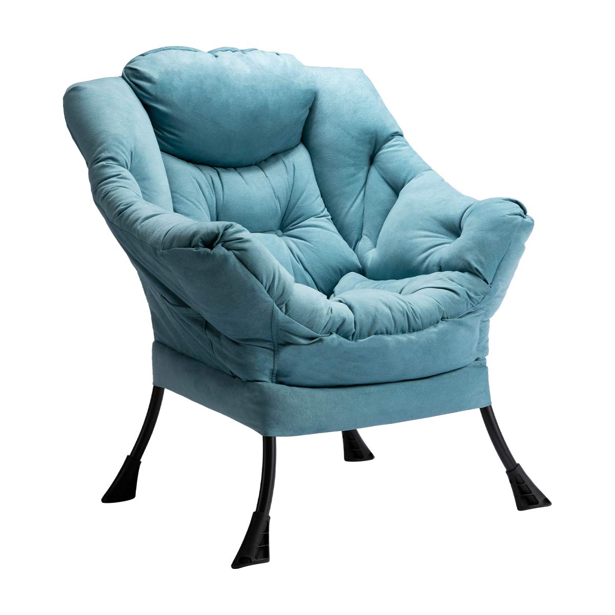HollyHOME Oversized Fabric Lounge Chair - Comfortable Reading Chair with Armrests, Cozy Accent Chair for Living Room, Bedroom & Dorm - Soft Blue | Perfect for Relaxing, Reading & Small Space Decor