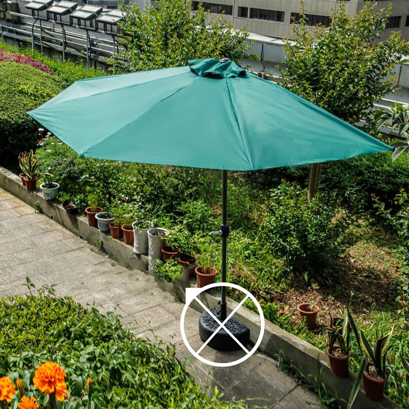 10 ft Half Round Patio Umbrella - Waterproof UV Protection Outdoor Wall Mounted Umbrella for Balcony, Garden, Porch & Market Square - No Base Required (Green) - Perfect for Shade in Outdoor Dining & Relaxation Areas