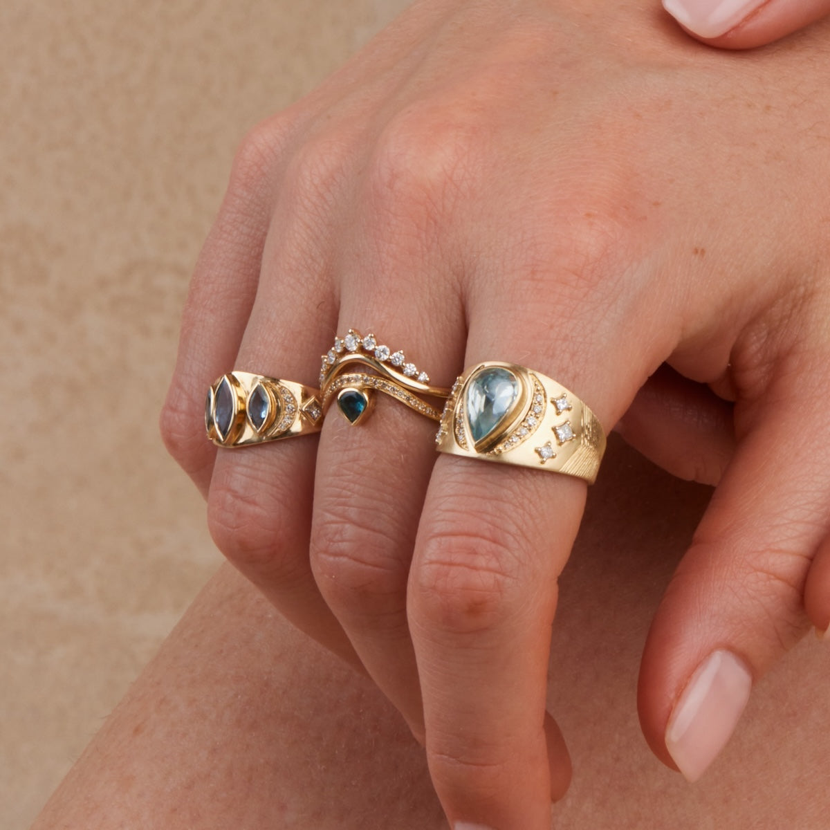 Unique Aquamarine Celeste Ring - Handcrafted OOAK Jewelry for Women - Perfect for Weddings, Anniversaries & Special Occasions
