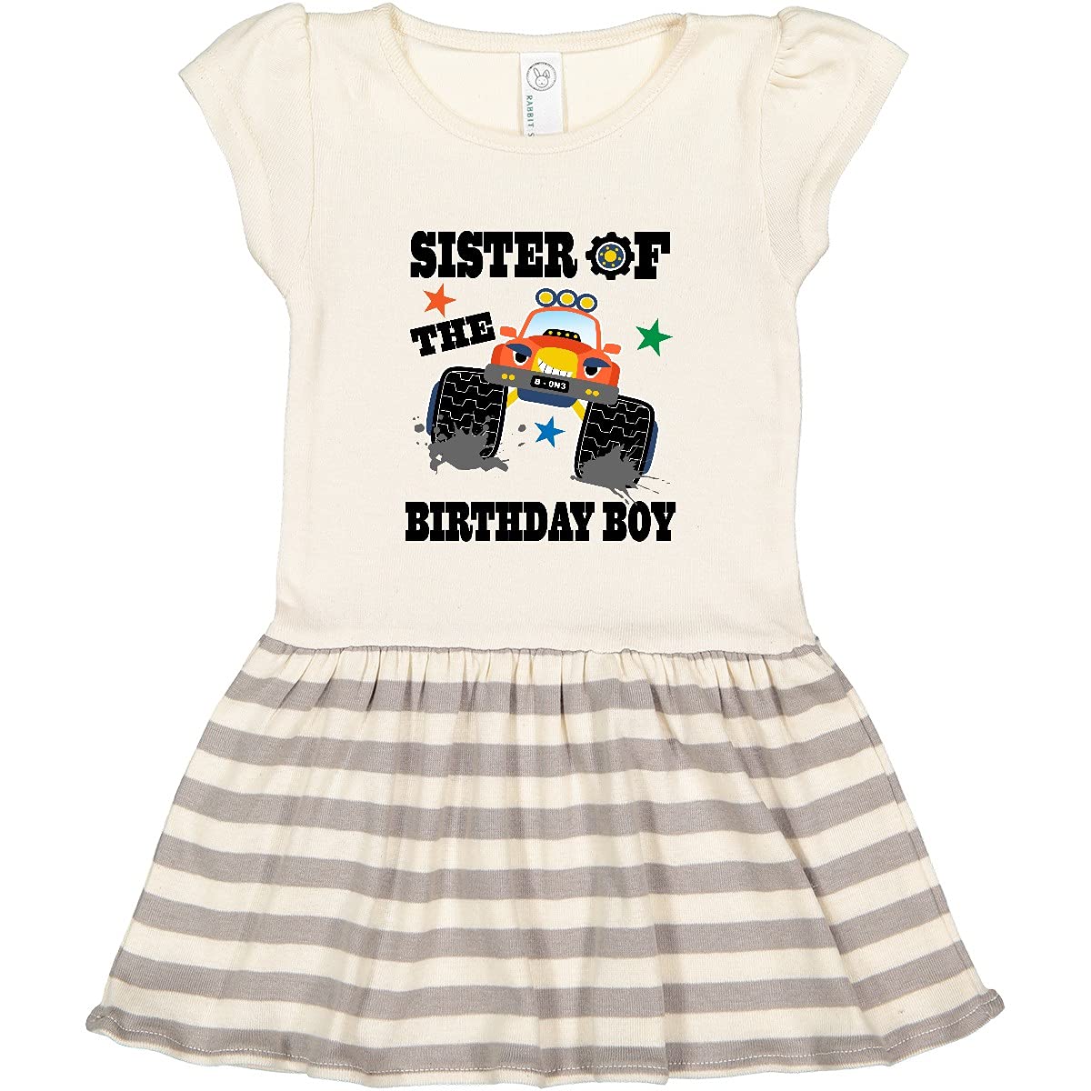 Inktastic Sister of The Birthday Boy Toddler Dress - Cute Birthday Outfit for Toddler Girls, Matching Sibling Clothes for Birthday Parties & Family Photos