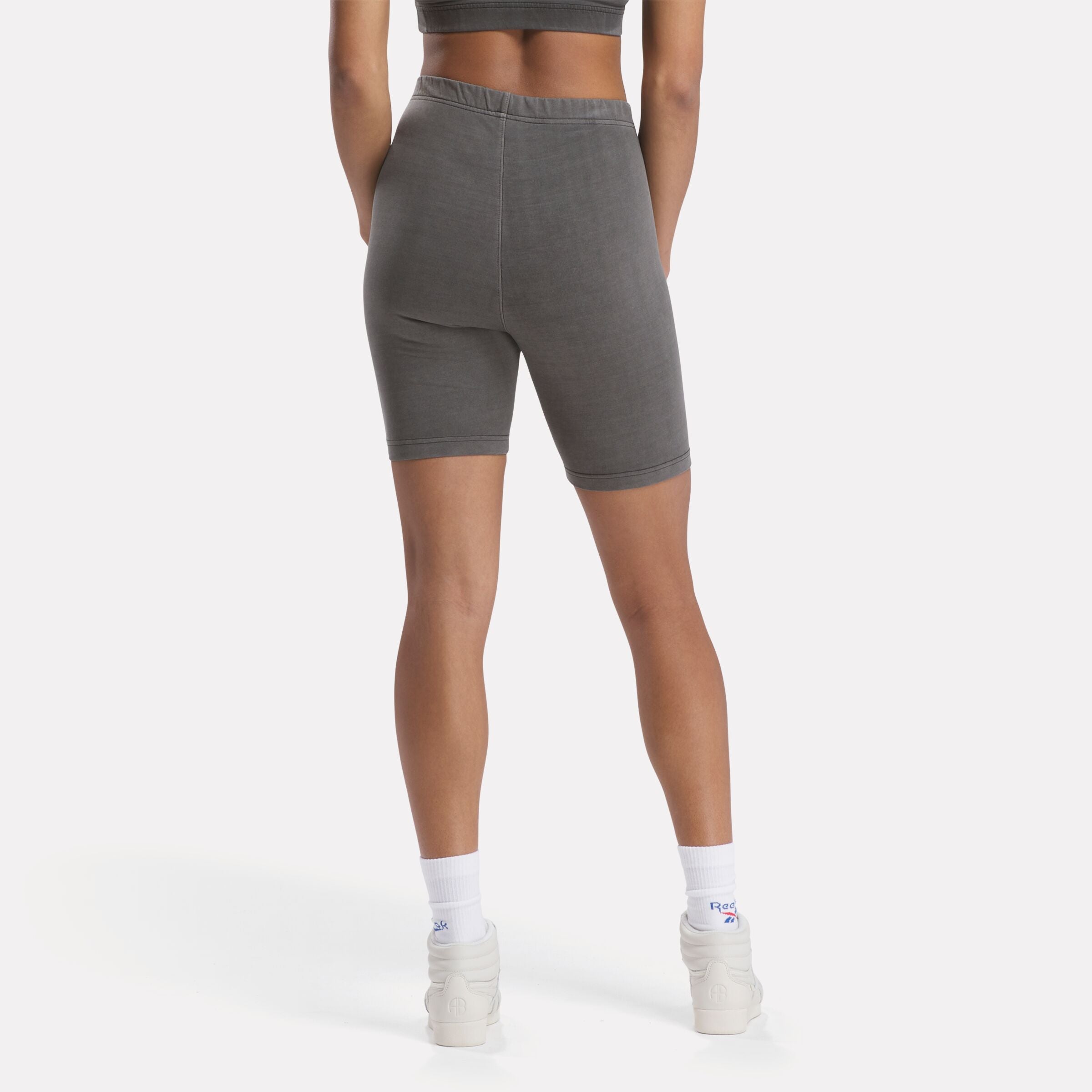 Anine Bing X Reebok Women's Bike Shorts - Night Black | High-Waisted Workout Shorts for Running, Yoga & Gym | Fashionable Athletic Wear
