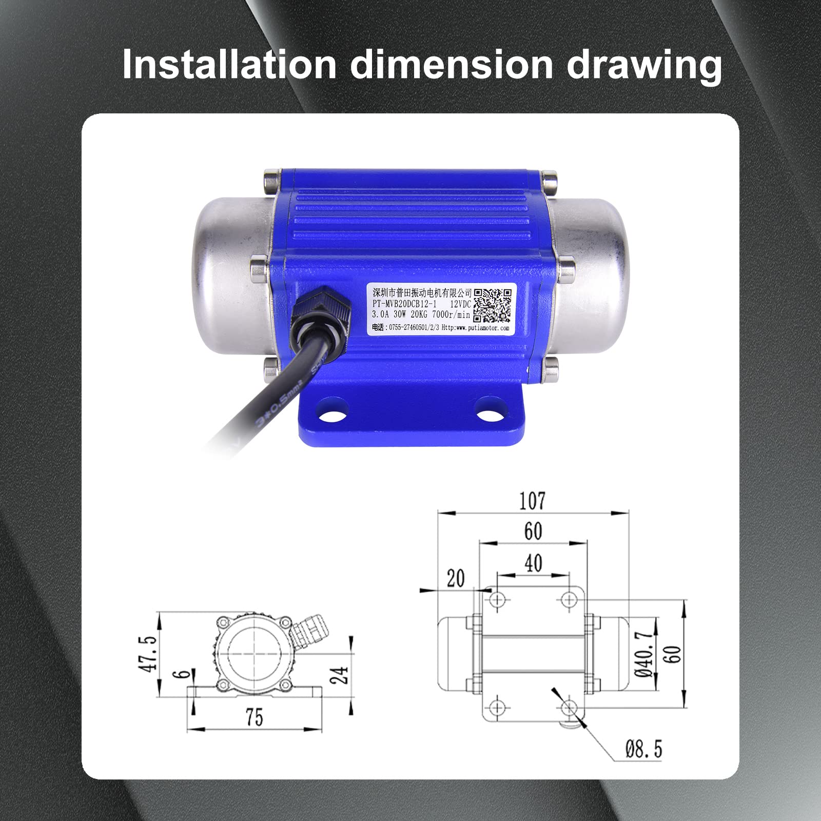 12V 30W DC Brushless Miniature Motor - 7000 RPM Speed Regulation with Digital Display, Aluminum Alloy for Massage Beds & Vibrators | Home Spa, Physical Therapy, Relaxation Equipment