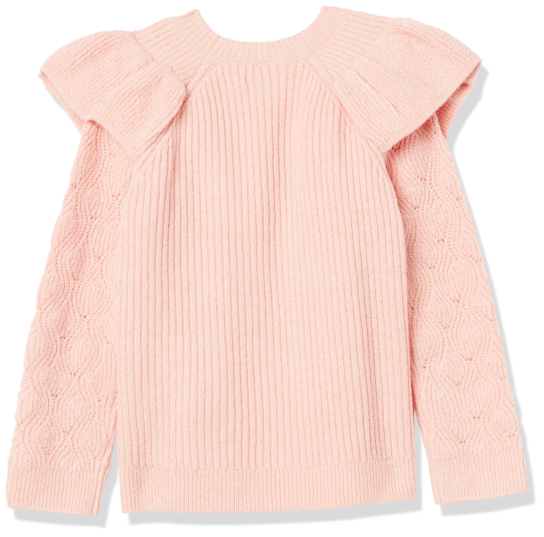 Amazon Essentials Girls & Toddlers Soft Touch Ruffle Sweater - Cozy Knit Pullover for School, Playdates & Family Photos