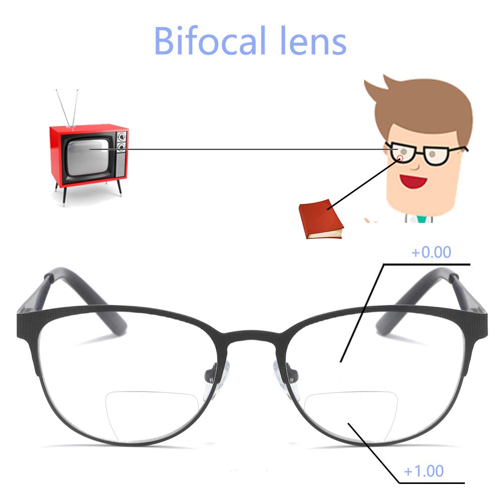 MMOWW Bifocal Reading Glasses for Women - Blue Light Blocking, Purple Frame (3.50) - Perfect for Office & Screen Use