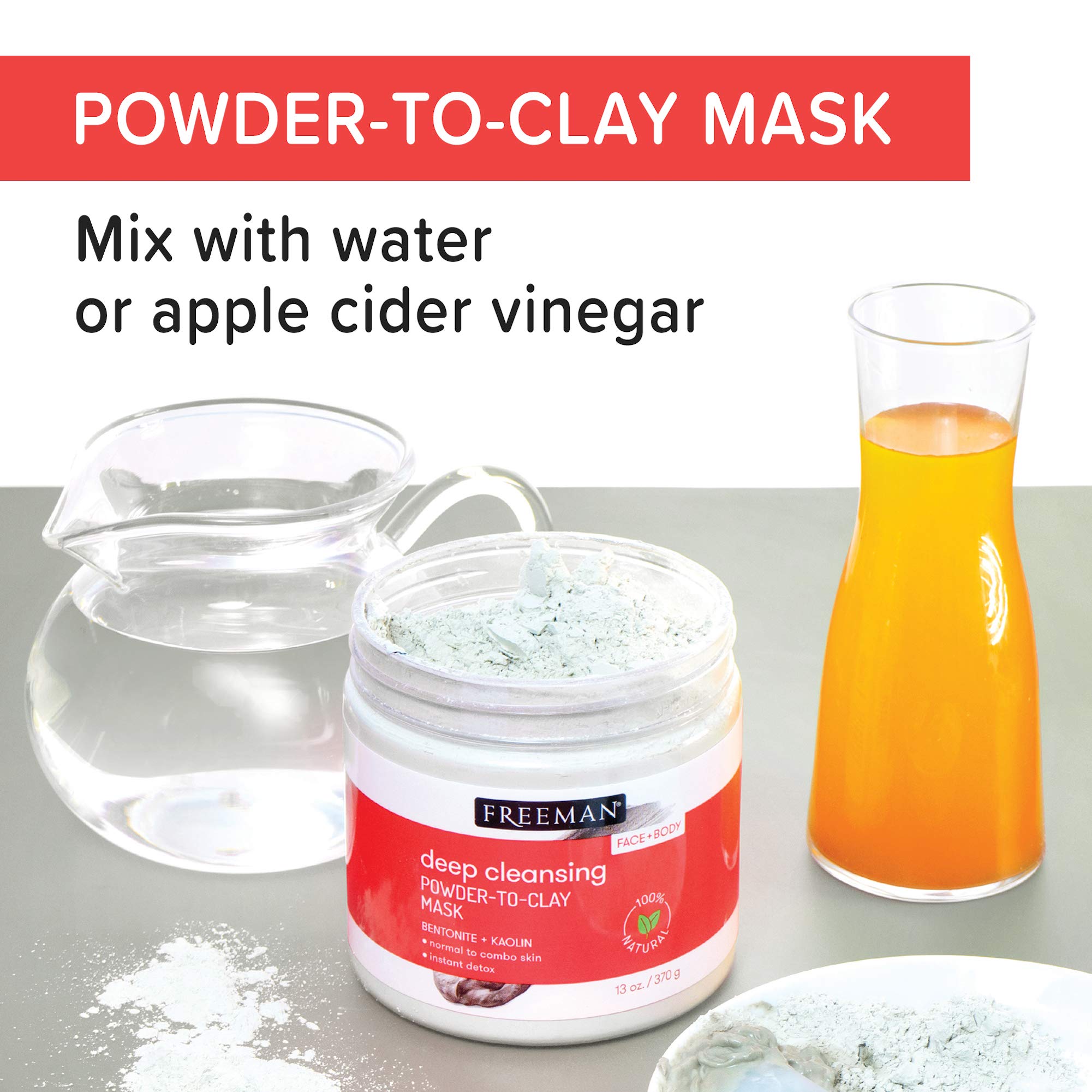 Deep Cleansing Powder-To-Clay Beauty Mask for Acne & Blackheads - Detoxifying Facial Mask for Oily & Combination Skin - Perfect for Spa Night & Self-Care Routine