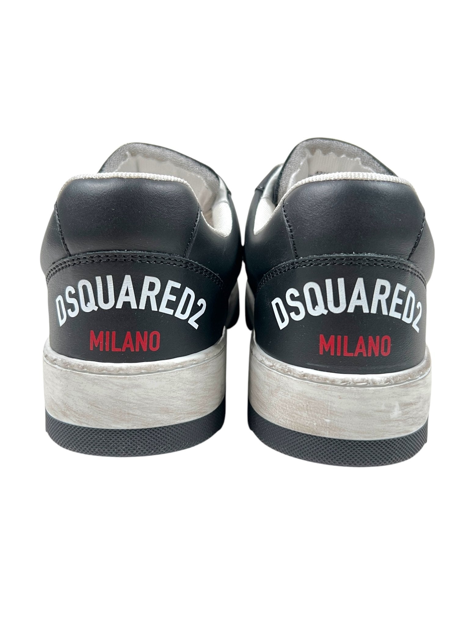 Dsquared2 SNM0428 Men's Leather Sneakers in White & Black | Stylish Casual Shoes for Everyday Wear & Urban Fashion