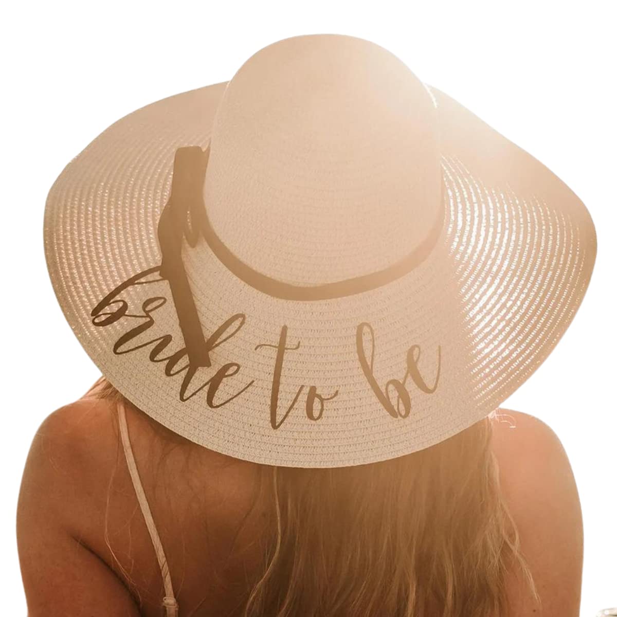 Floppy Beach Hat for Women - Personalized Sun Hat for Bachelorette Party & Honeymoon - Bride to Be Gift - Wide Brim Sun Protection Hat - Perfect for Beach Vacations, Pool Parties & Bridal Showers