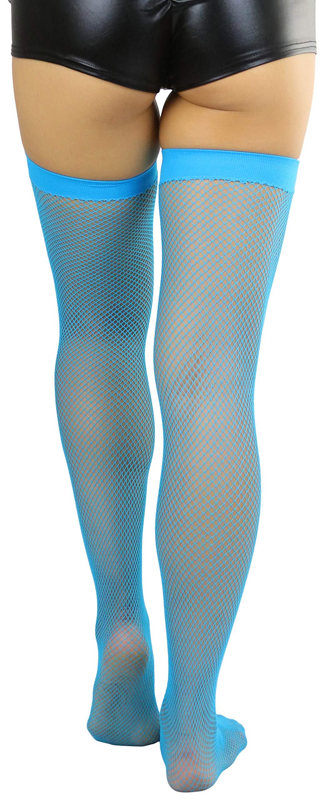ToBeInStyle Women's Fishnet Thigh High Stockings - Sexy Sheer Bright & Vibrant Tights for Cosplay, Halloween, Dance & Night Out