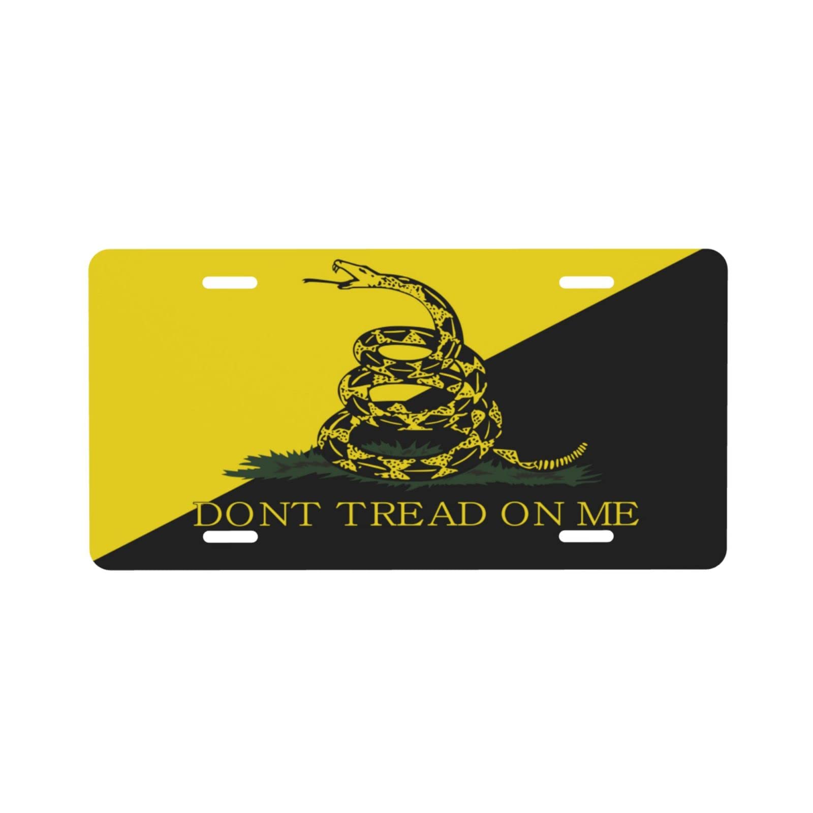 Don't Tread On Me Decorative License Plate - 6x12 Inch Metal Car Tag for Men, Women, Boys & Girls - Durable Aluminum Vanity Plate for Cars, Trucks & Motorcycles - Perfect for Patriotic Car Enthusiasts & Gift Giving