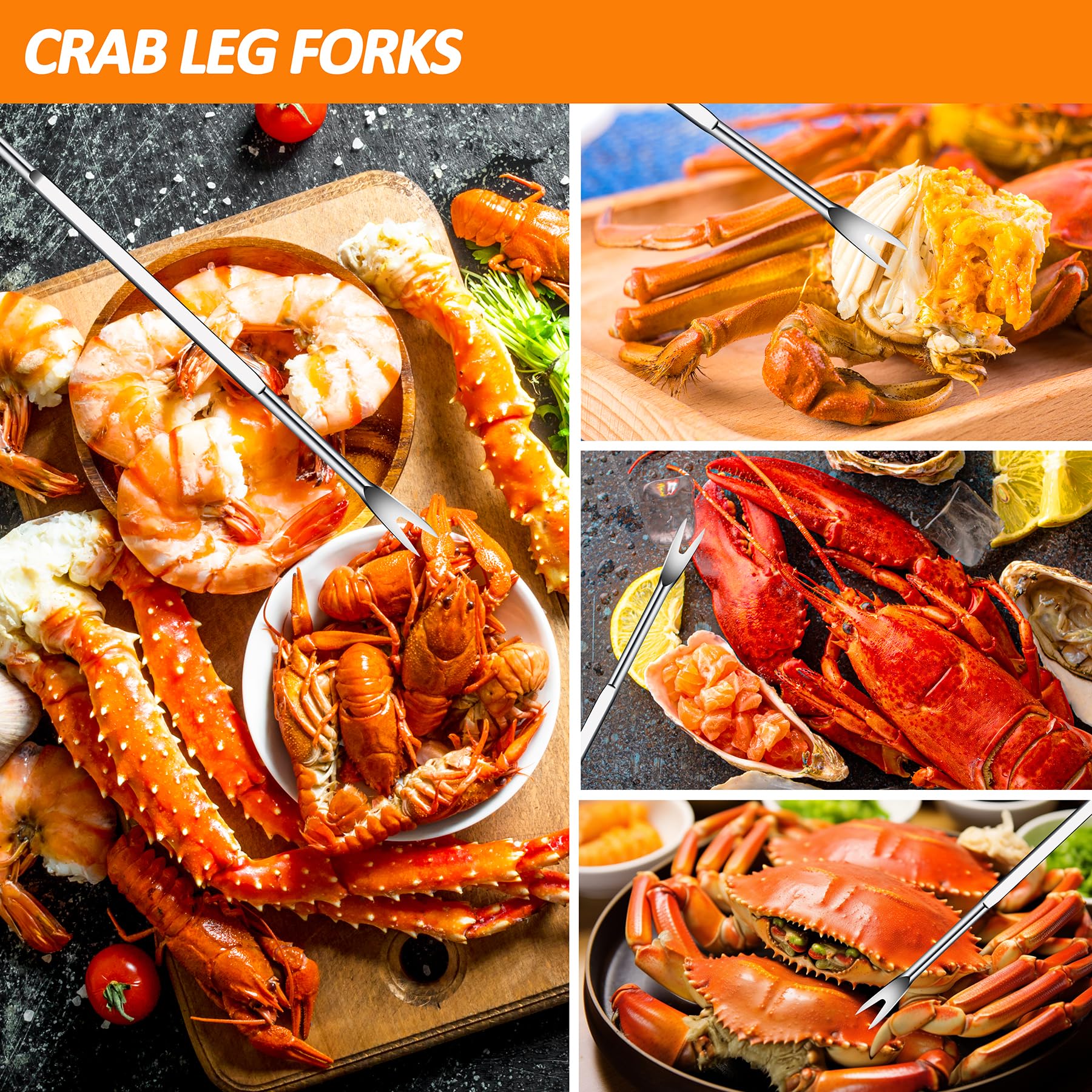 Premium 21-Piece Seafood Cracker & Tool Set - Crab Leg Crackers, Lobster Picks, Shell Scissors & Nut Crackers for Crab, Lobster & Shellfish | Perfect for Seafood Lovers, Dinner Parties & Beachside Feasts
