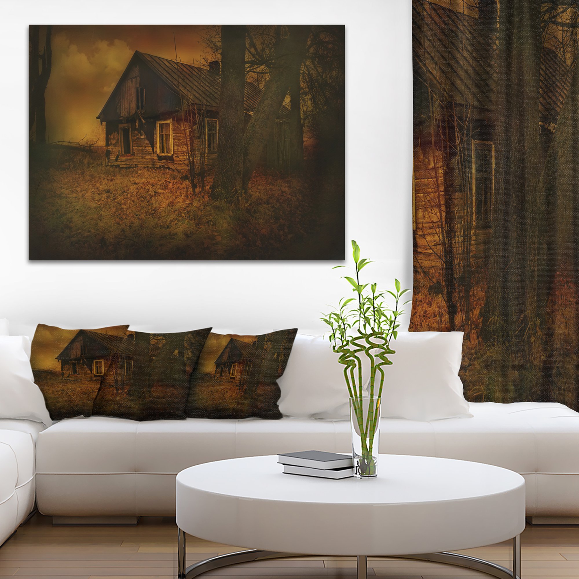 Vintage House Landscape Photography Canvas Art Print - Wall Decor for Living Room, Bedroom & Office