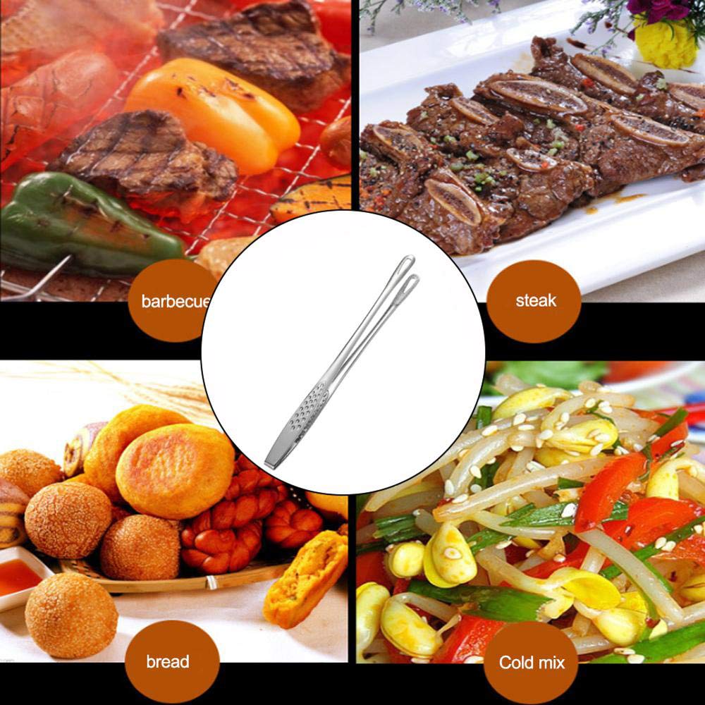 Premium Stainless Steel BBQ Tongs - Japanese Style Kitchen Serving Tongs for Grilling, Frying & Serving Steak, Fish, Salad - Heavy Duty Cooking Utensil for Outdoor BBQ, Picnic & Home Kitchen Use