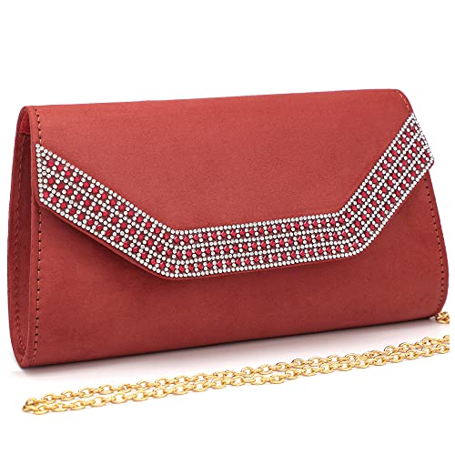 MYLONI Women's Faux Suede Clutch Purse - Elegant Envelope Evening Bag for Wedding, Prom, Cocktail Party & Special Occasions | Perfect Gift for Bridesmaids & Date Nights