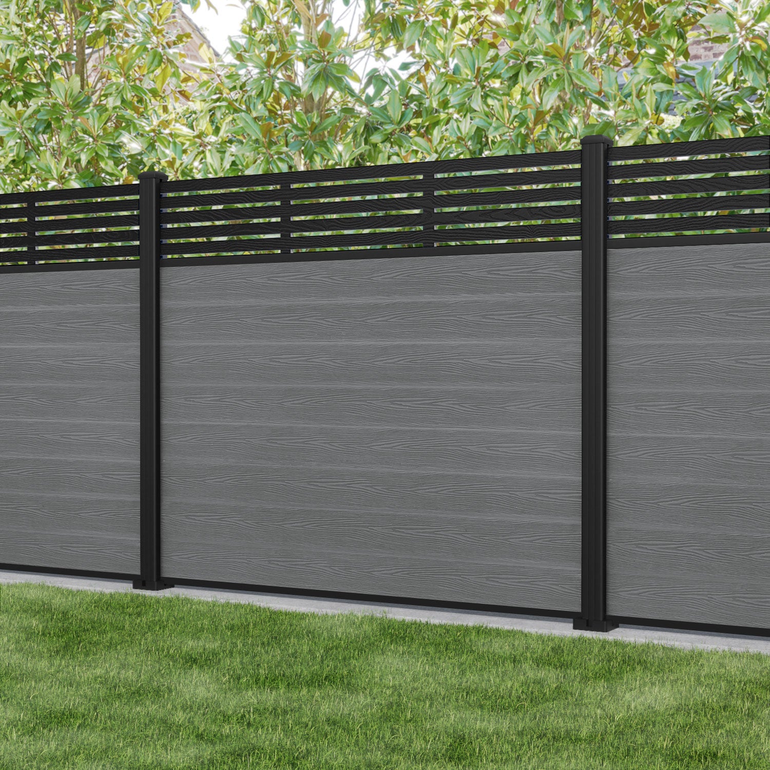 Classic Aspen Fence Panel - Mid Grey Aluminum Fence with Durable Posts for Backyard, Garden & Property Security | Weather-Resistant Outdoor Fencing Solution