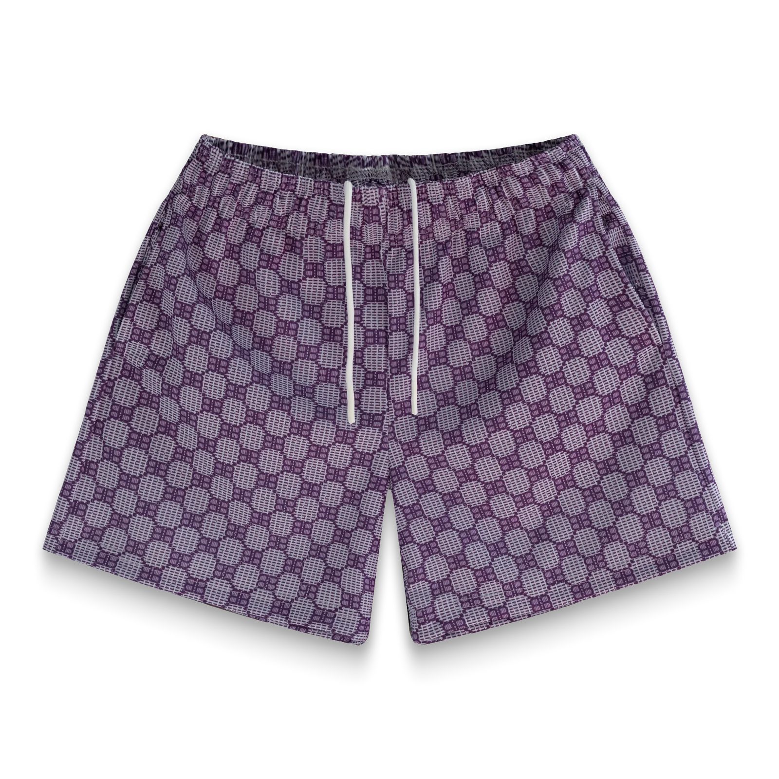 BRAVEST STUDIOS Women's Violet Matrix Athletic Shorts - High Waist Workout Running Yoga Gym Activewear for Women